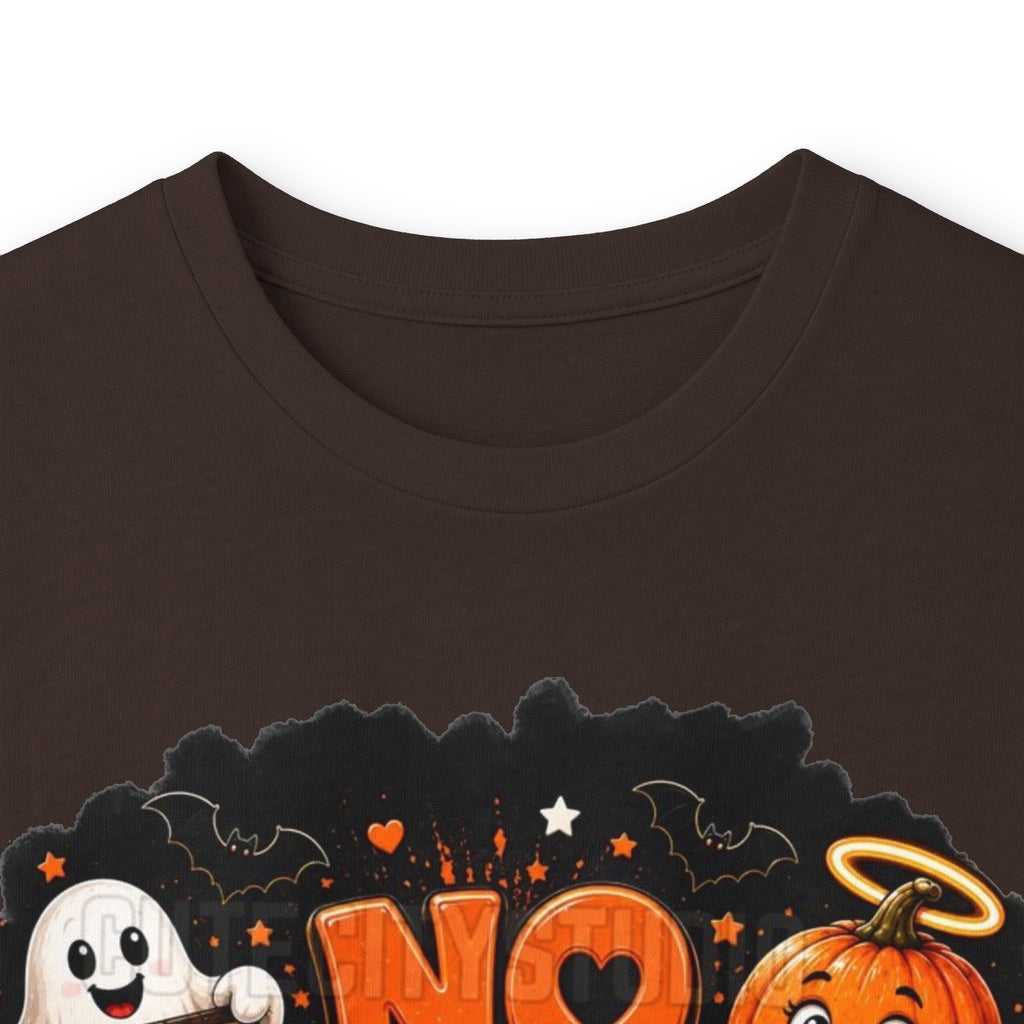 Halloween Long Sleeve Tee — "No Tricks Just Treats" Graphic Shirt