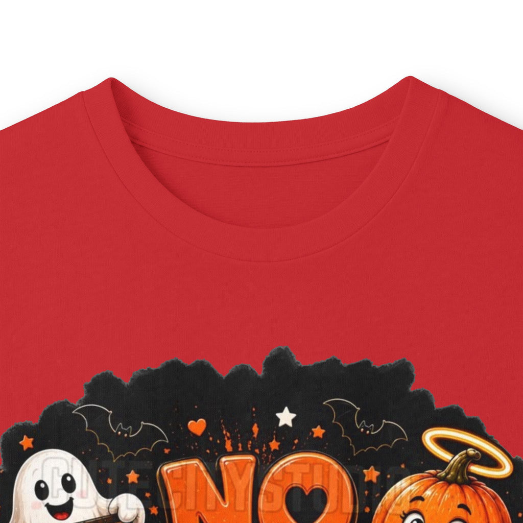 Halloween Long Sleeve Tee — "No Tricks Just Treats" Graphic Shirt