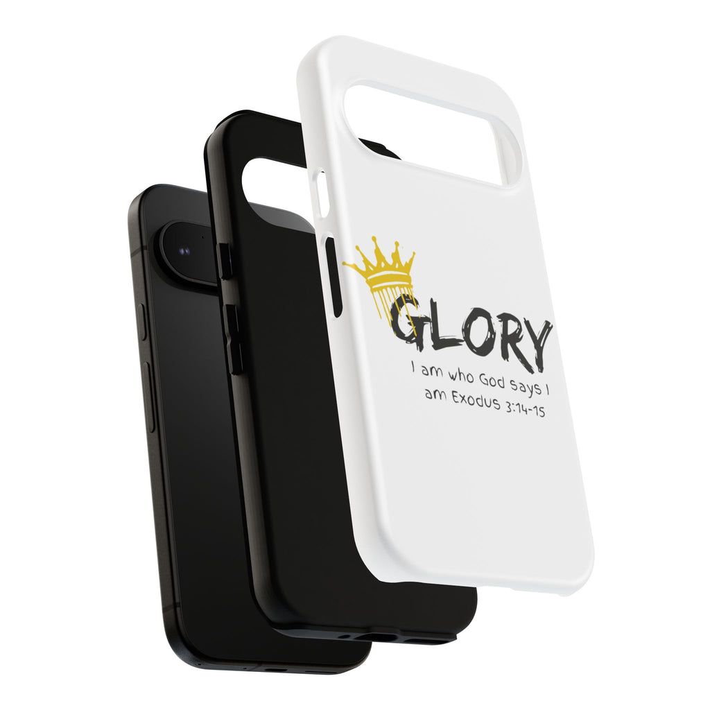 Glory Crown Christian Phone Case — 'I Am Who God Says I Am' Exodus 3:14–15 Tough Phone Case