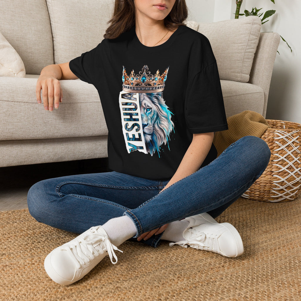 Yeshua Crowned Lion T-Shirt — Christian Faith Graphic Tee