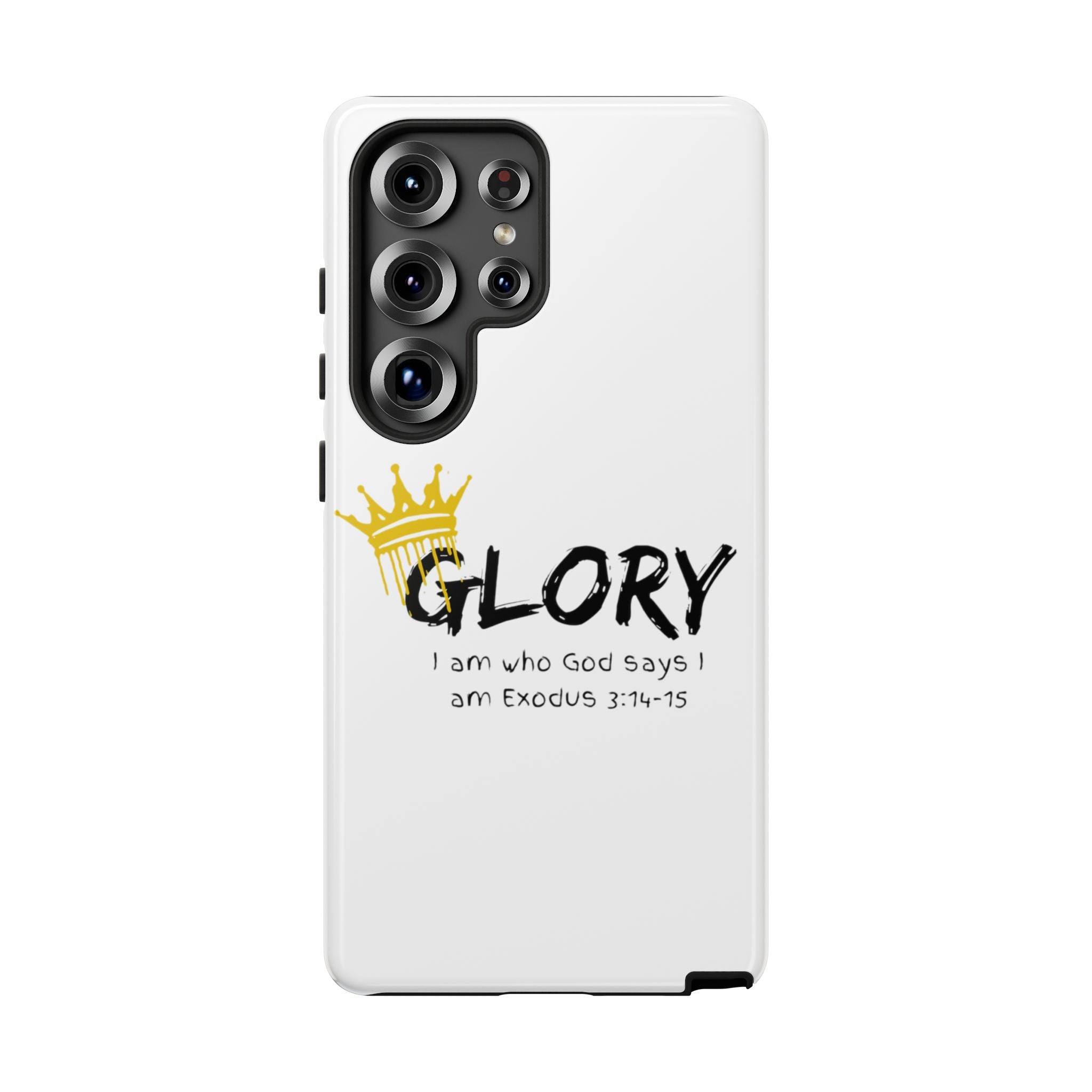 Glory Crown Christian Phone Case — 'I Am Who God Says I Am' Exodus 3:14–15 Tough Phone Case