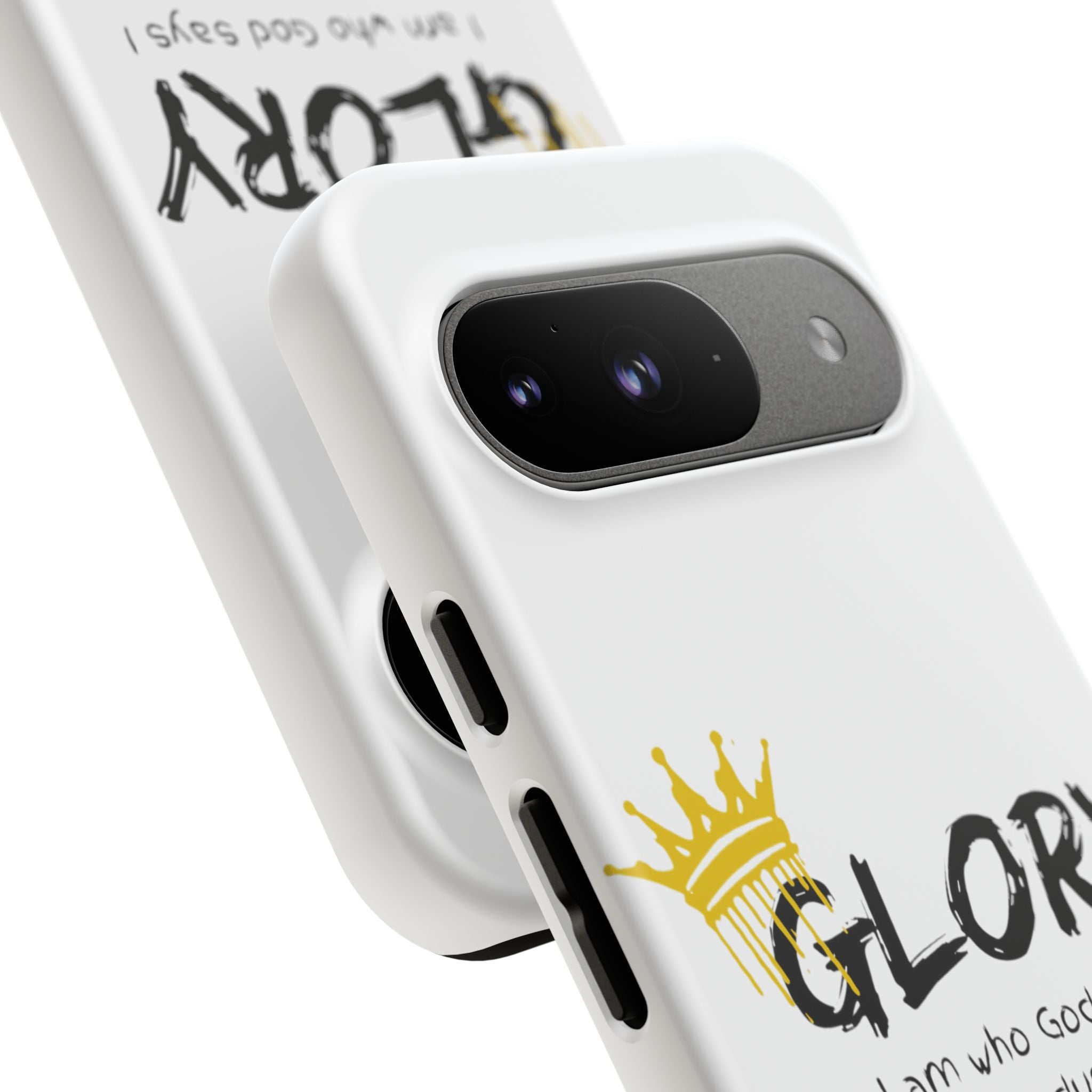 Glory Crown Christian Phone Case — 'I Am Who God Says I Am' Exodus 3:14–15 Tough Phone Case
