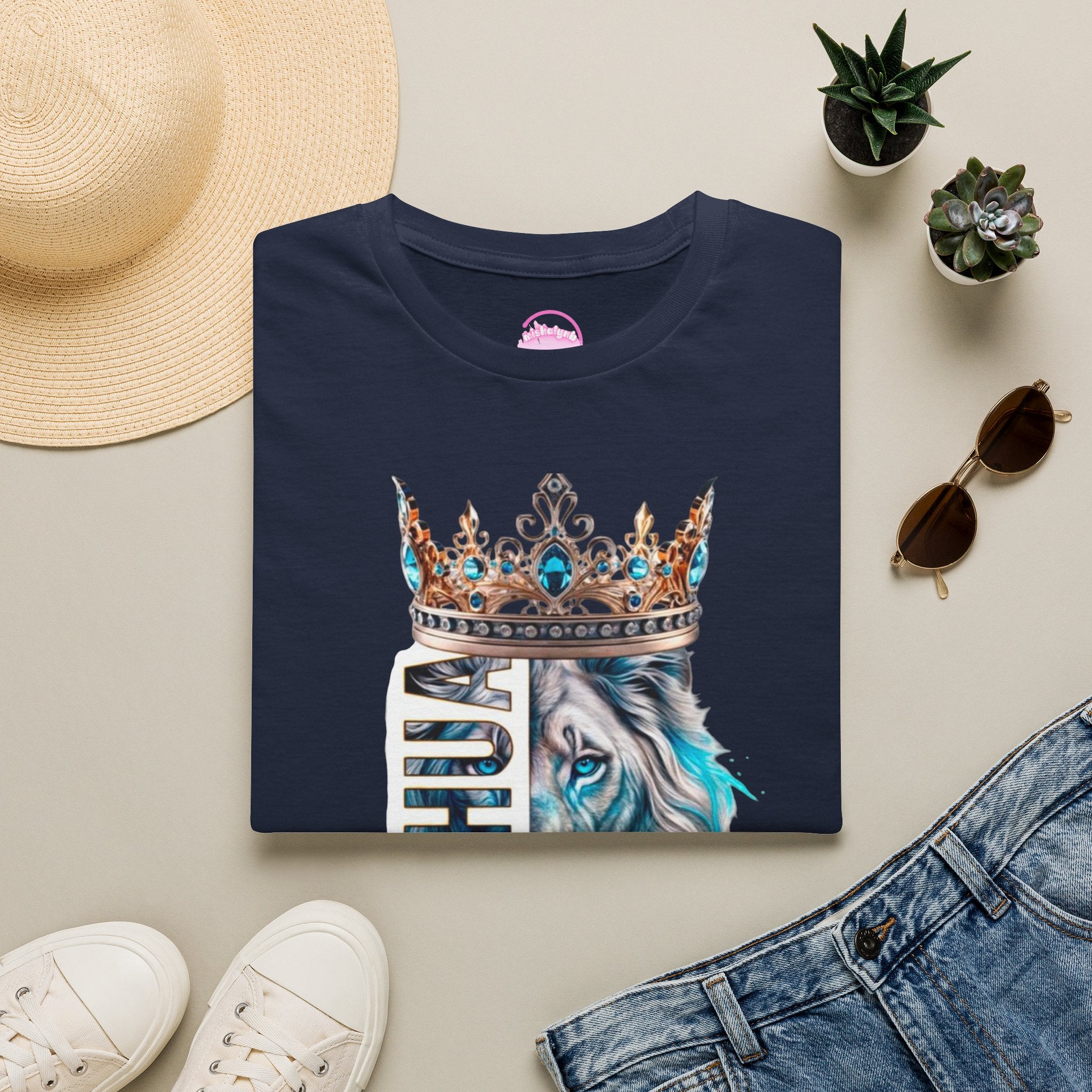 Yeshua Crowned Lion T-Shirt — Christian Faith Graphic Tee