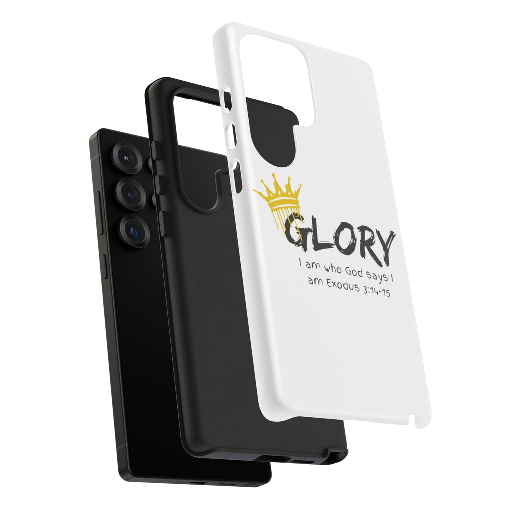 Glory Crown Christian Phone Case — 'I Am Who God Says I Am' Exodus 3:14–15 Tough Phone Case