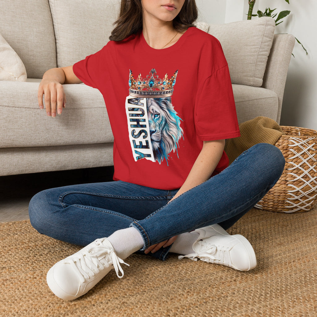 Yeshua Crowned Lion T-Shirt — Christian Faith Graphic Tee