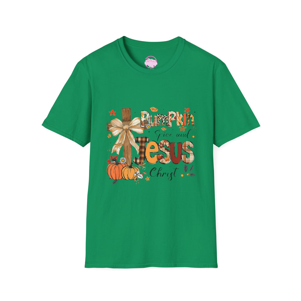 T-Shirt — "Pumpkin Spice and Jesus" Fall Faith Graphic Tee
