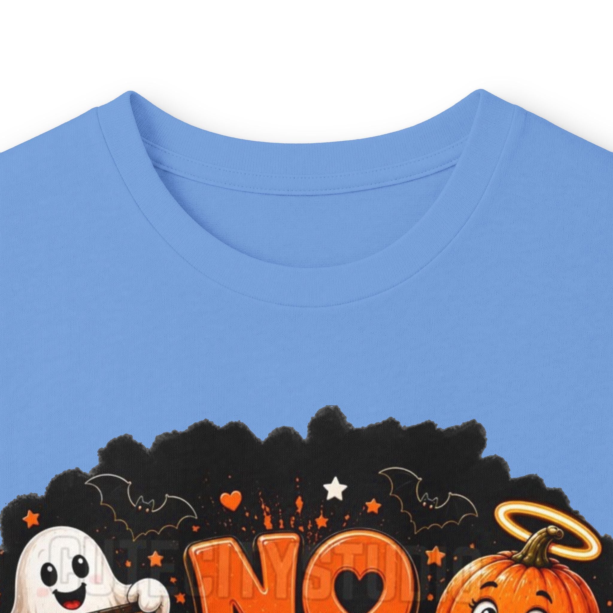 Halloween Long Sleeve Tee — "No Tricks Just Treats" Graphic Shirt