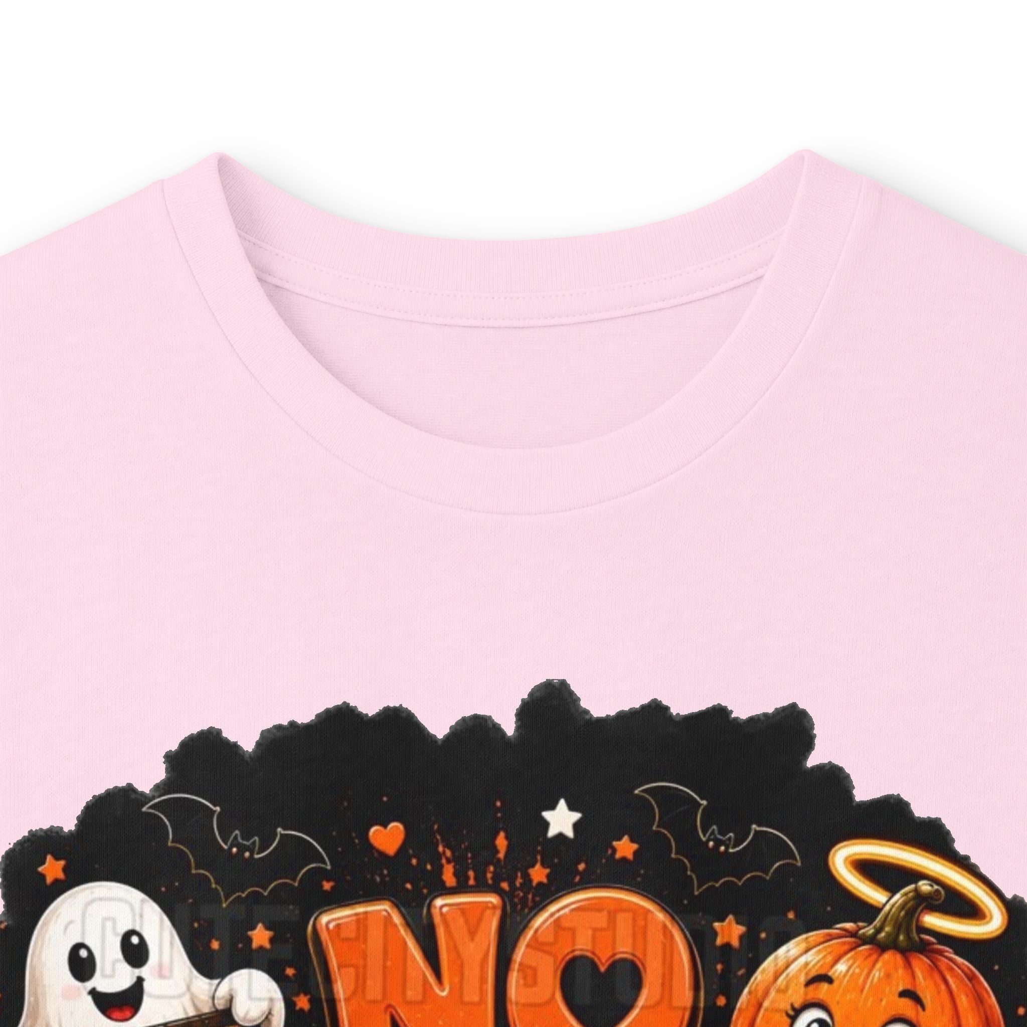 Halloween Long Sleeve Tee — "No Tricks Just Treats" Graphic Shirt