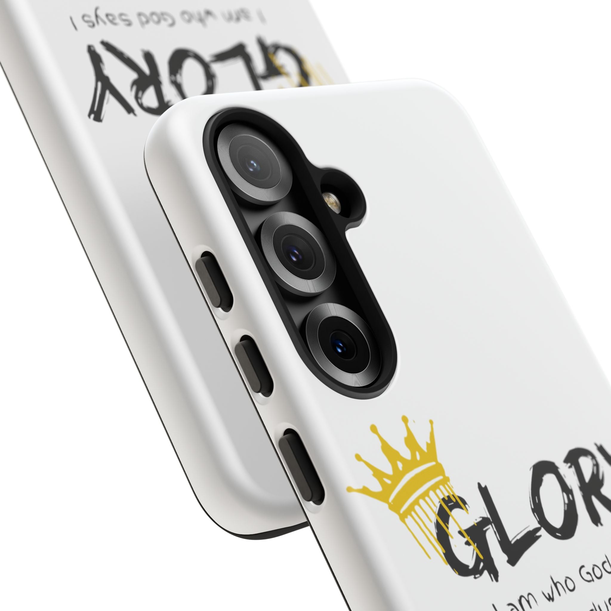 Glory Crown Christian Phone Case — 'I Am Who God Says I Am' Exodus 3:14–15 Tough Phone Case