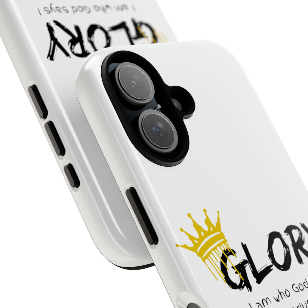 Glory Crown Christian Phone Case — 'I Am Who God Says I Am' Exodus 3:14–15 Tough Phone Case