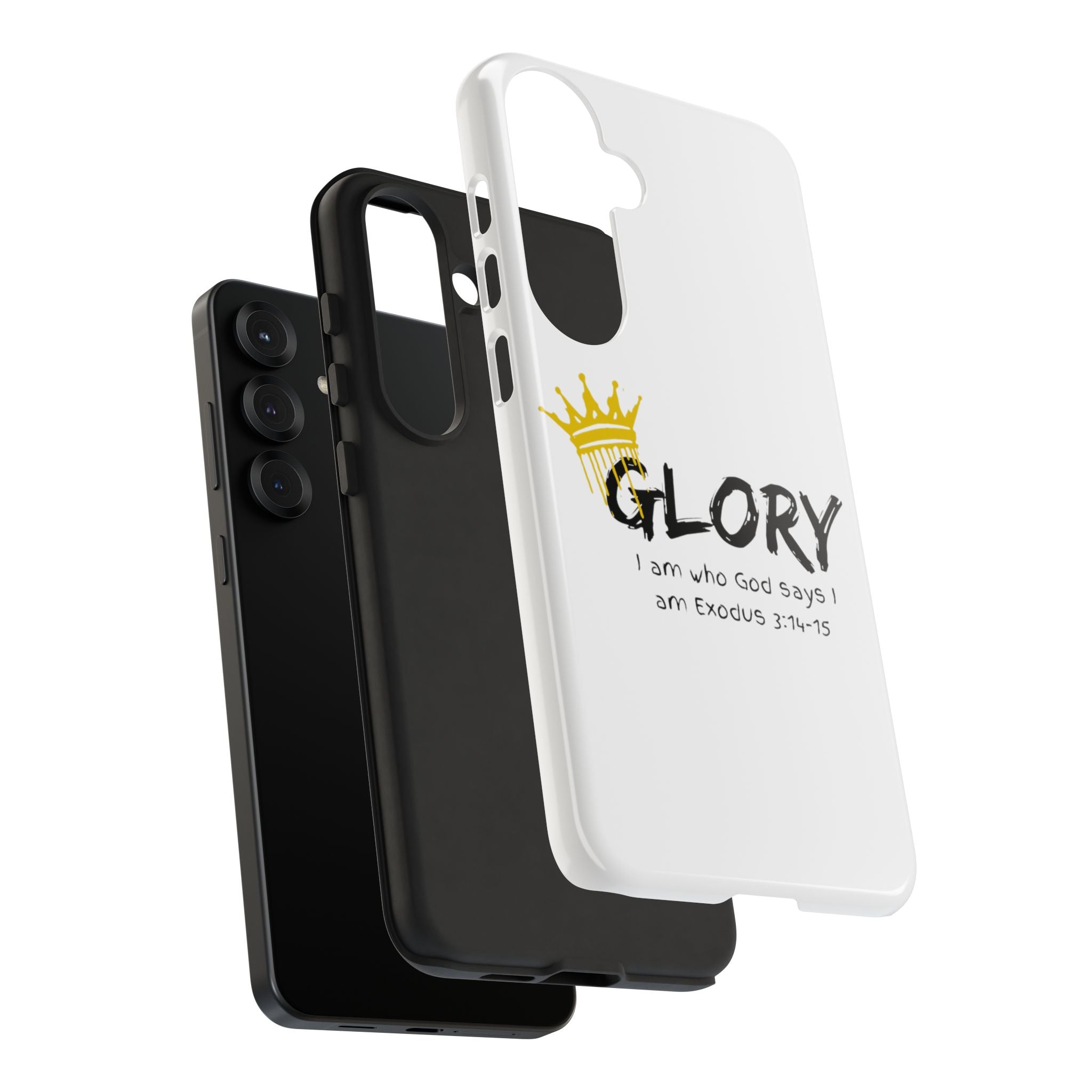 Glory Crown Christian Phone Case — 'I Am Who God Says I Am' Exodus 3:14–15 Tough Phone Case