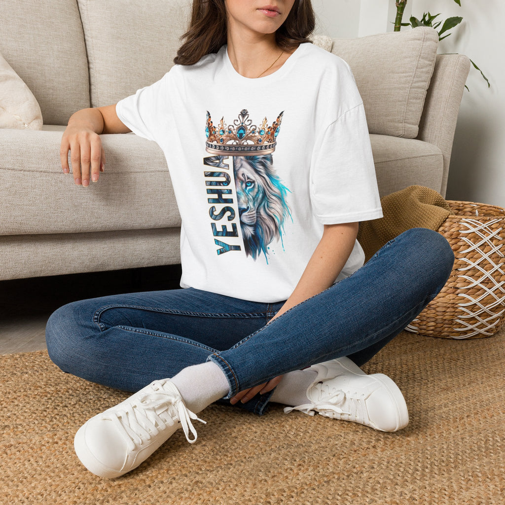 Yeshua Crowned Lion T-Shirt — Christian Faith Graphic Tee