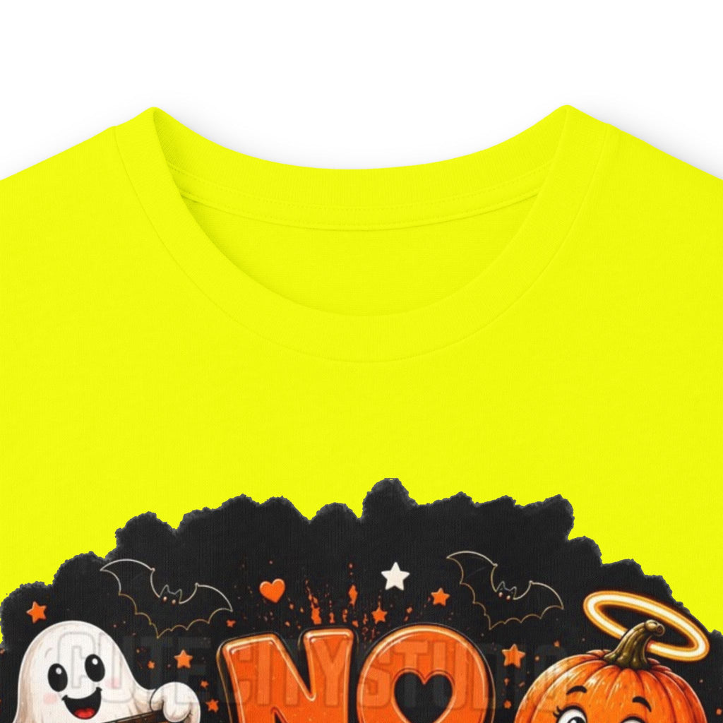 Halloween Long Sleeve Tee — "No Tricks Just Treats" Graphic Shirt