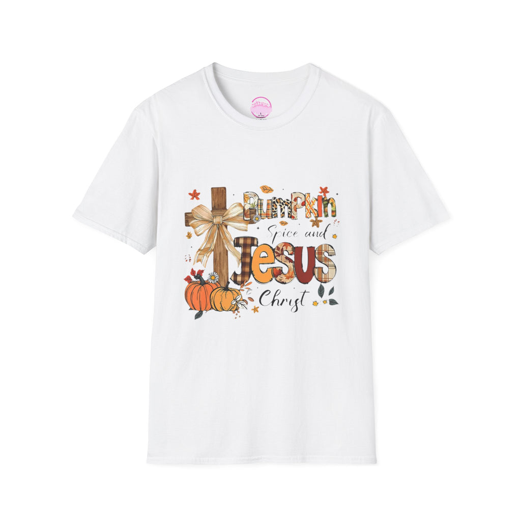 T-Shirt — "Pumpkin Spice and Jesus" Fall Faith Graphic Tee