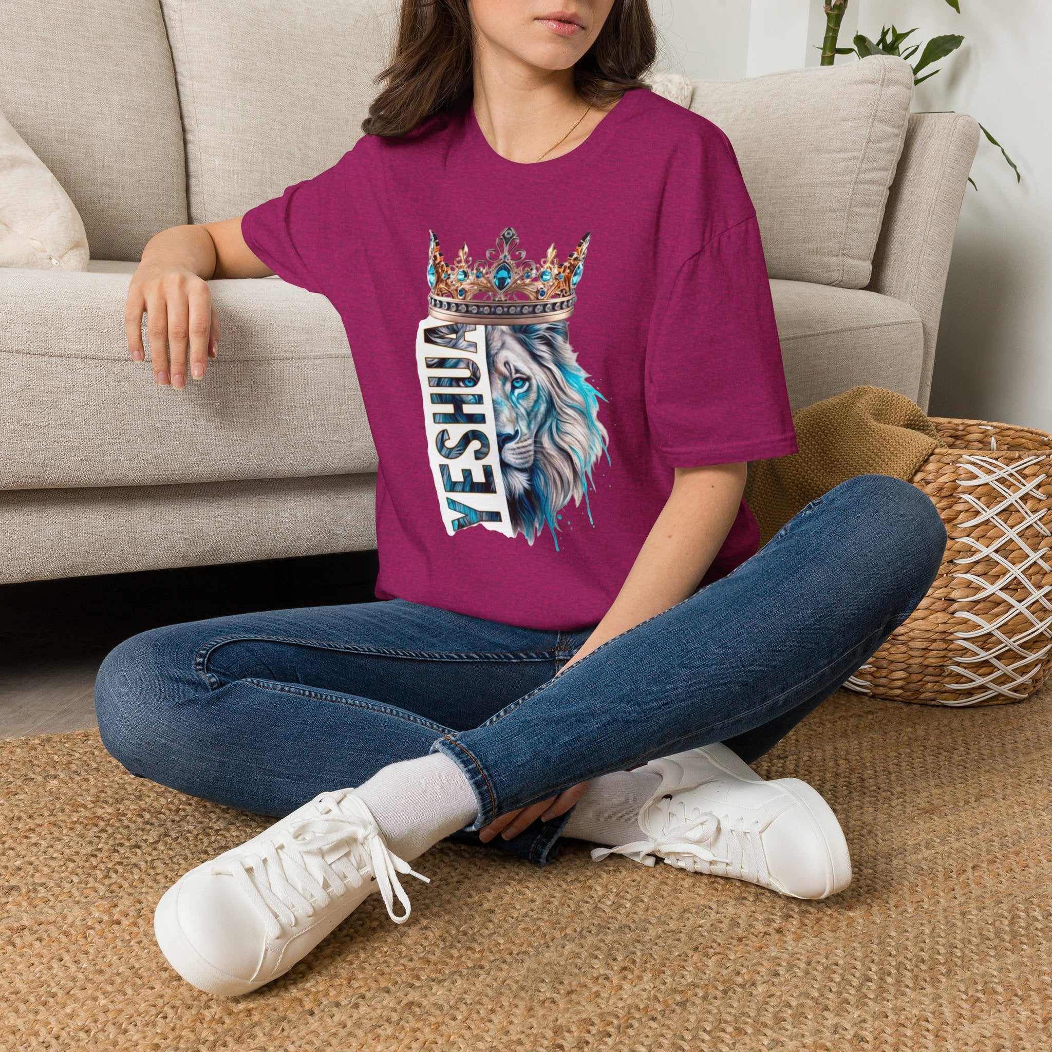 Yeshua Crowned Lion T-Shirt — Christian Faith Graphic Tee