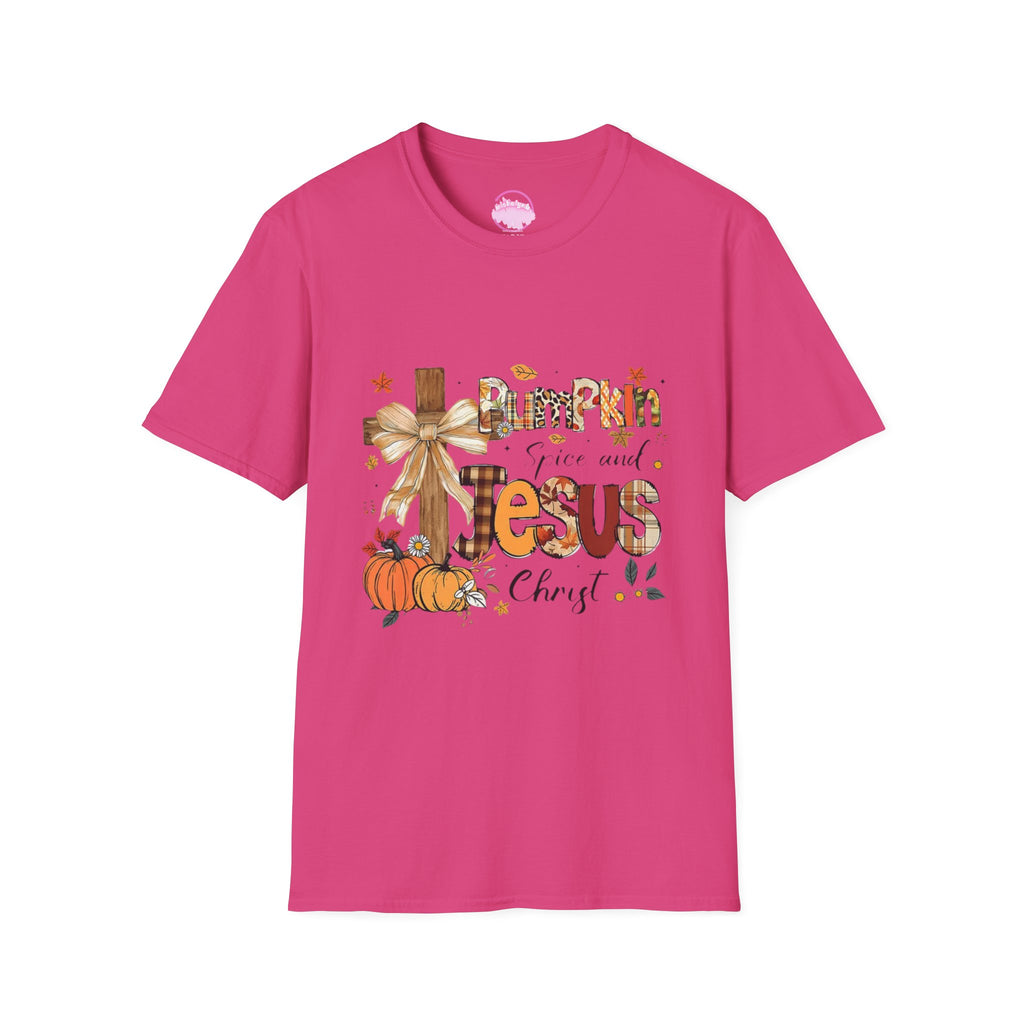 T-Shirt — "Pumpkin Spice and Jesus" Fall Faith Graphic Tee