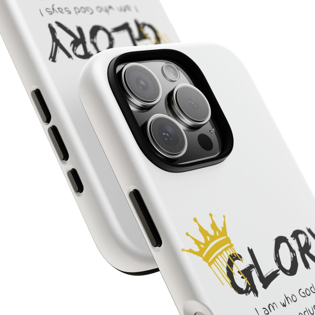 Glory Crown Christian Phone Case — 'I Am Who God Says I Am' Exodus 3:14–15 Tough Phone Case