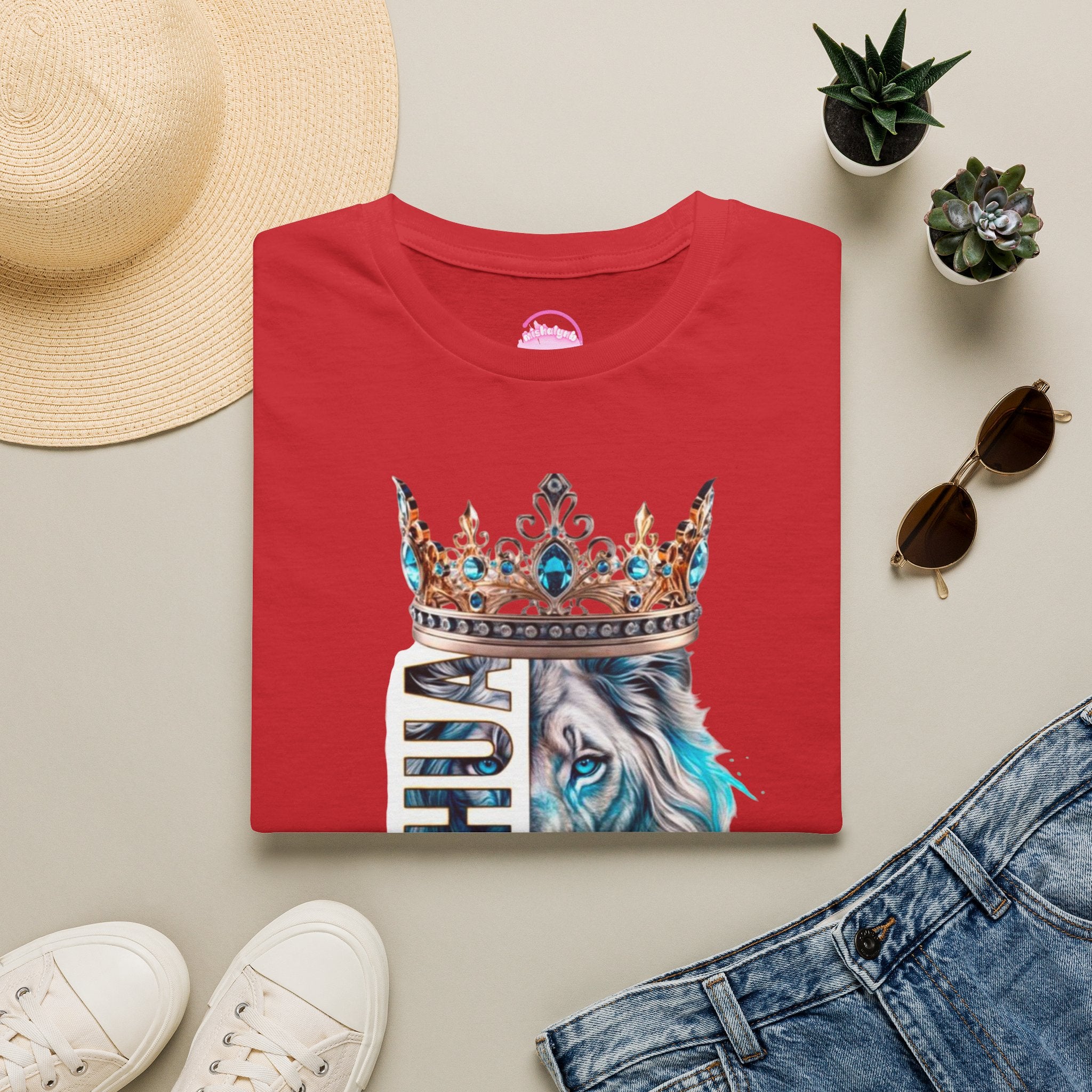 Yeshua Crowned Lion T-Shirt — Christian Faith Graphic Tee