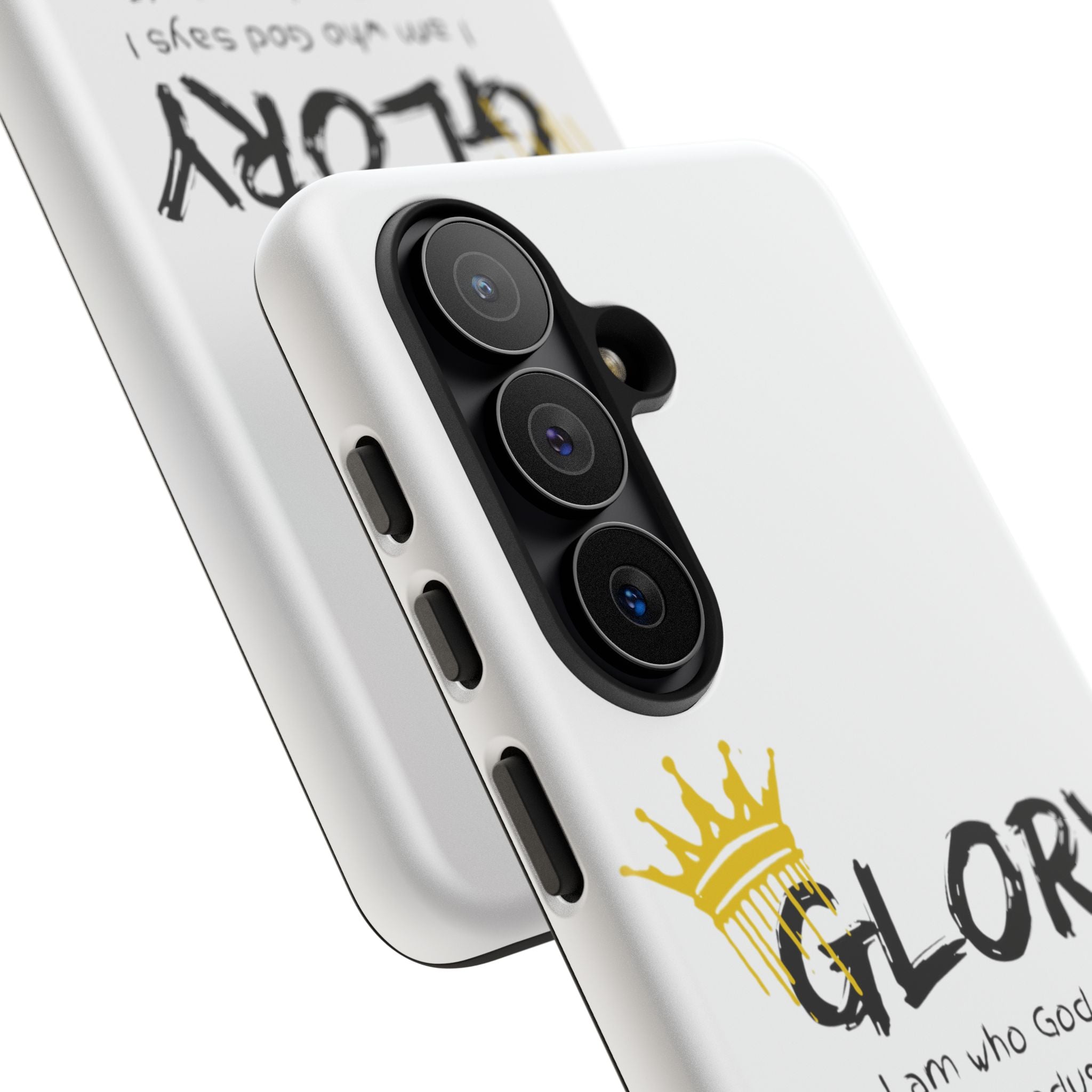 Glory Crown Christian Phone Case — 'I Am Who God Says I Am' Exodus 3:14–15 Tough Phone Case