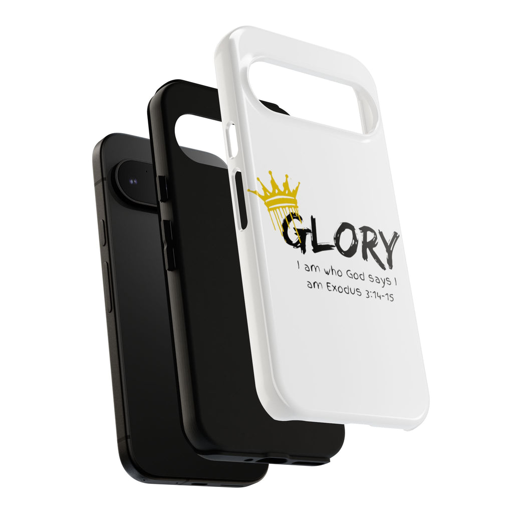 Glory Crown Christian Phone Case — 'I Am Who God Says I Am' Exodus 3:14–15 Tough Phone Case
