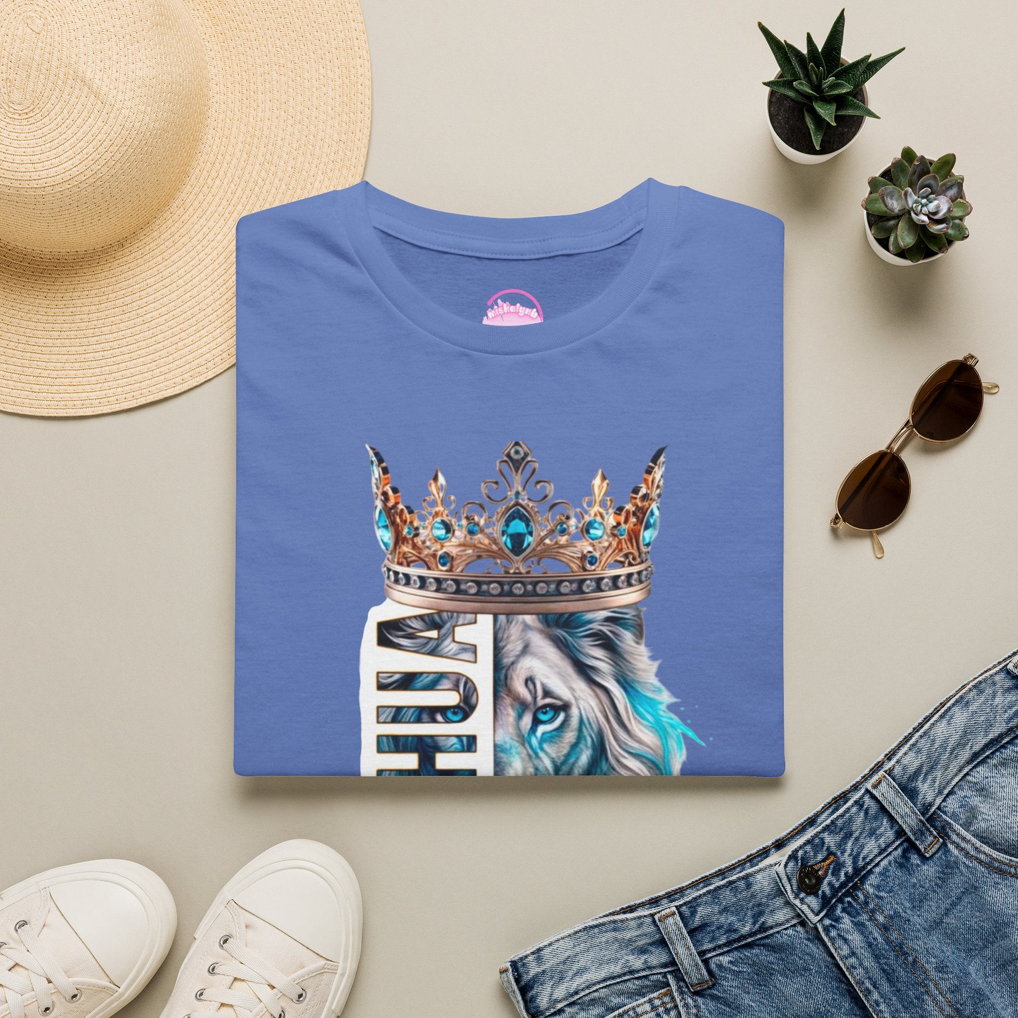 Yeshua Crowned Lion T-Shirt — Christian Faith Graphic Tee