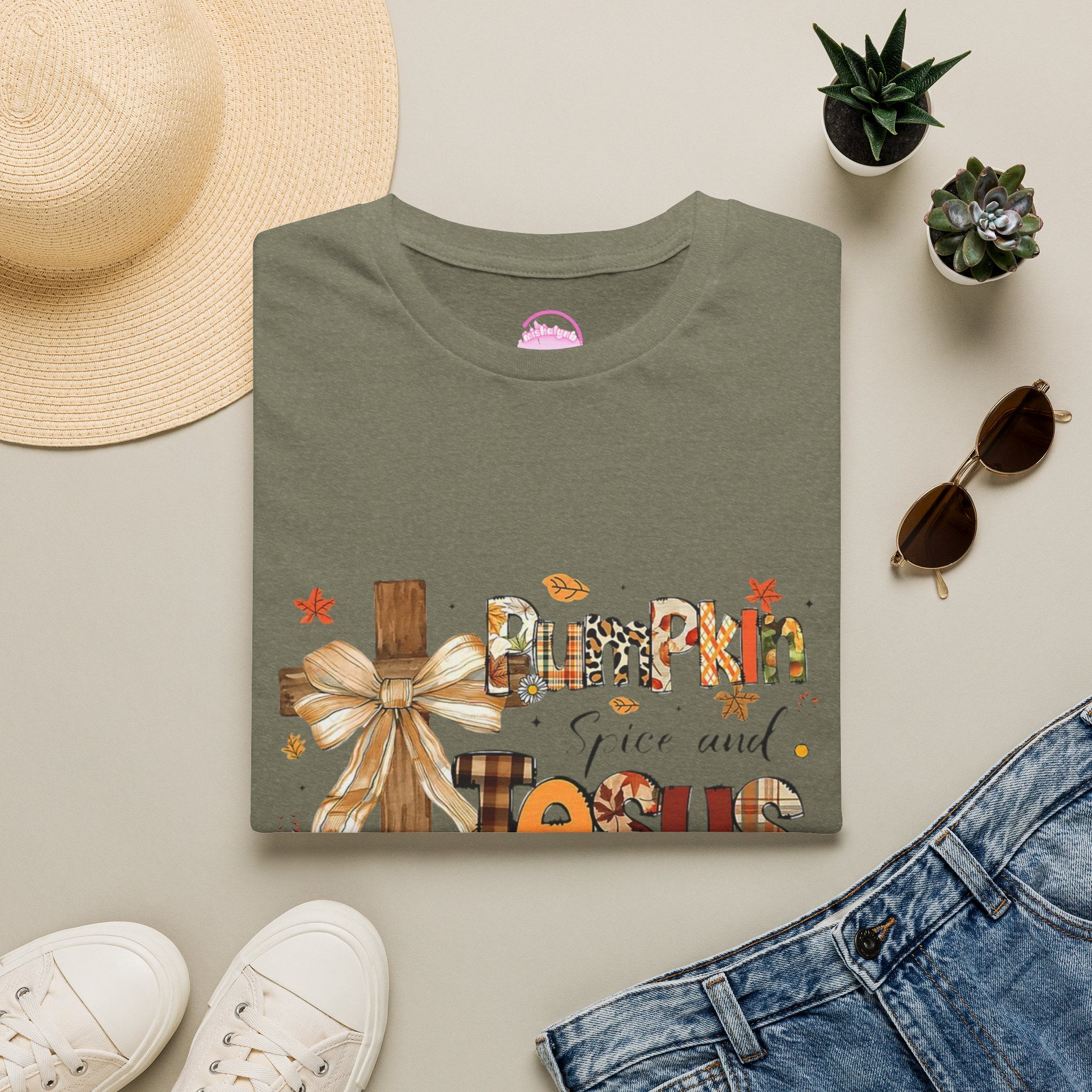 T-Shirt — "Pumpkin Spice and Jesus" Fall Faith Graphic Tee
