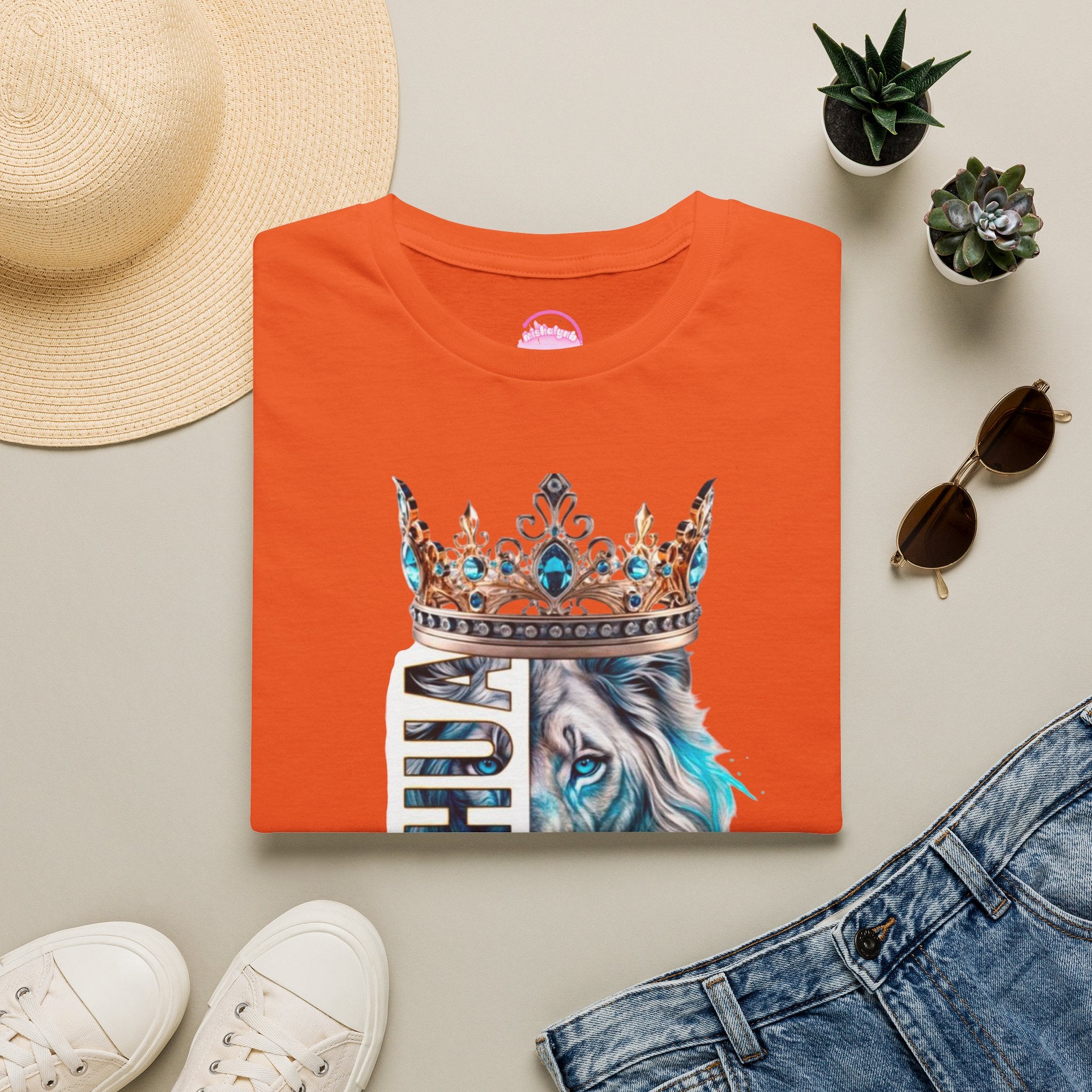 Yeshua Crowned Lion T-Shirt — Christian Faith Graphic Tee