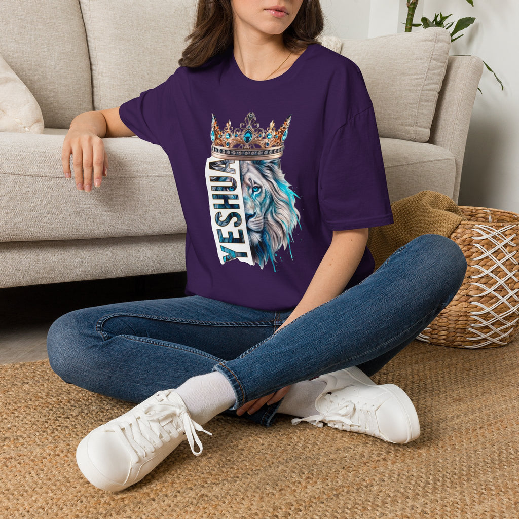 Yeshua Crowned Lion T-Shirt — Christian Faith Graphic Tee