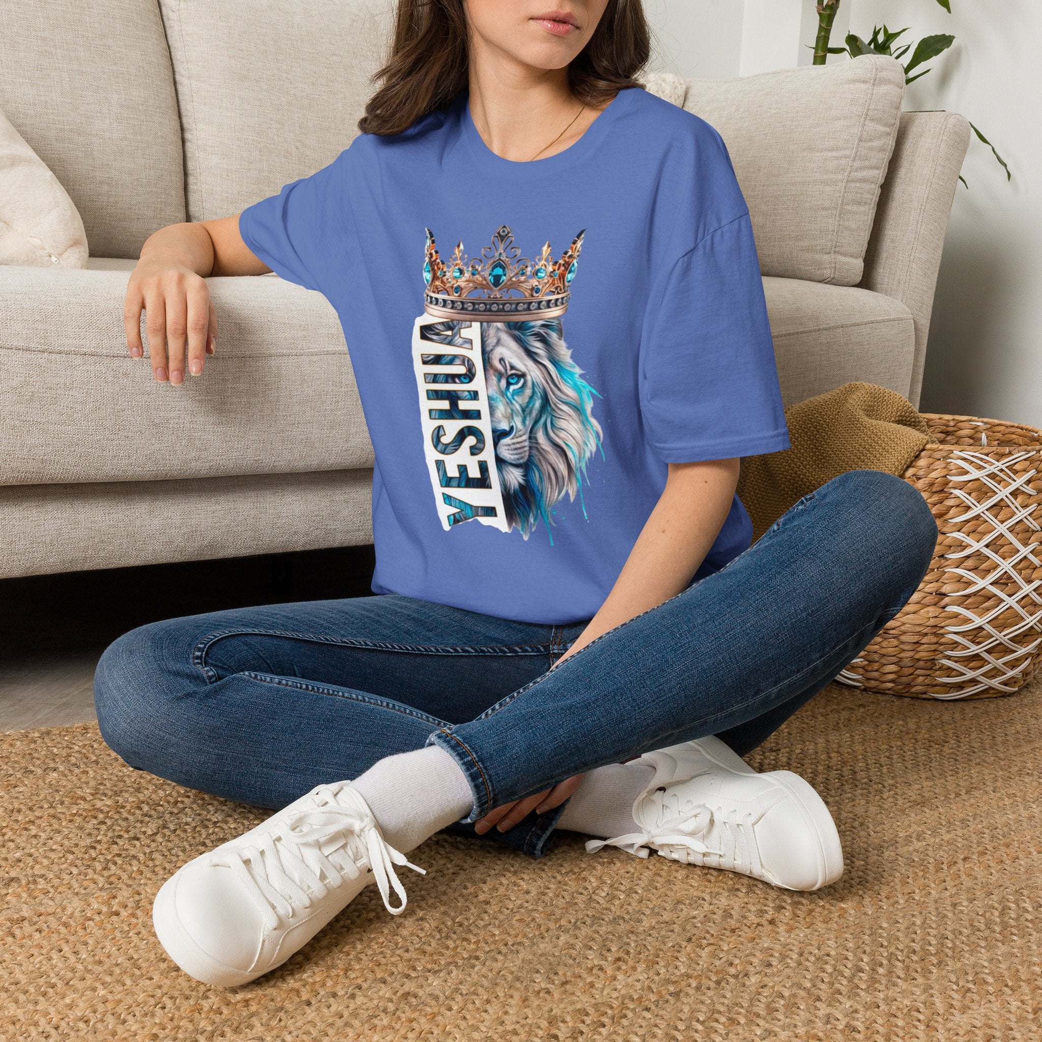 Yeshua Crowned Lion T-Shirt — Christian Faith Graphic Tee