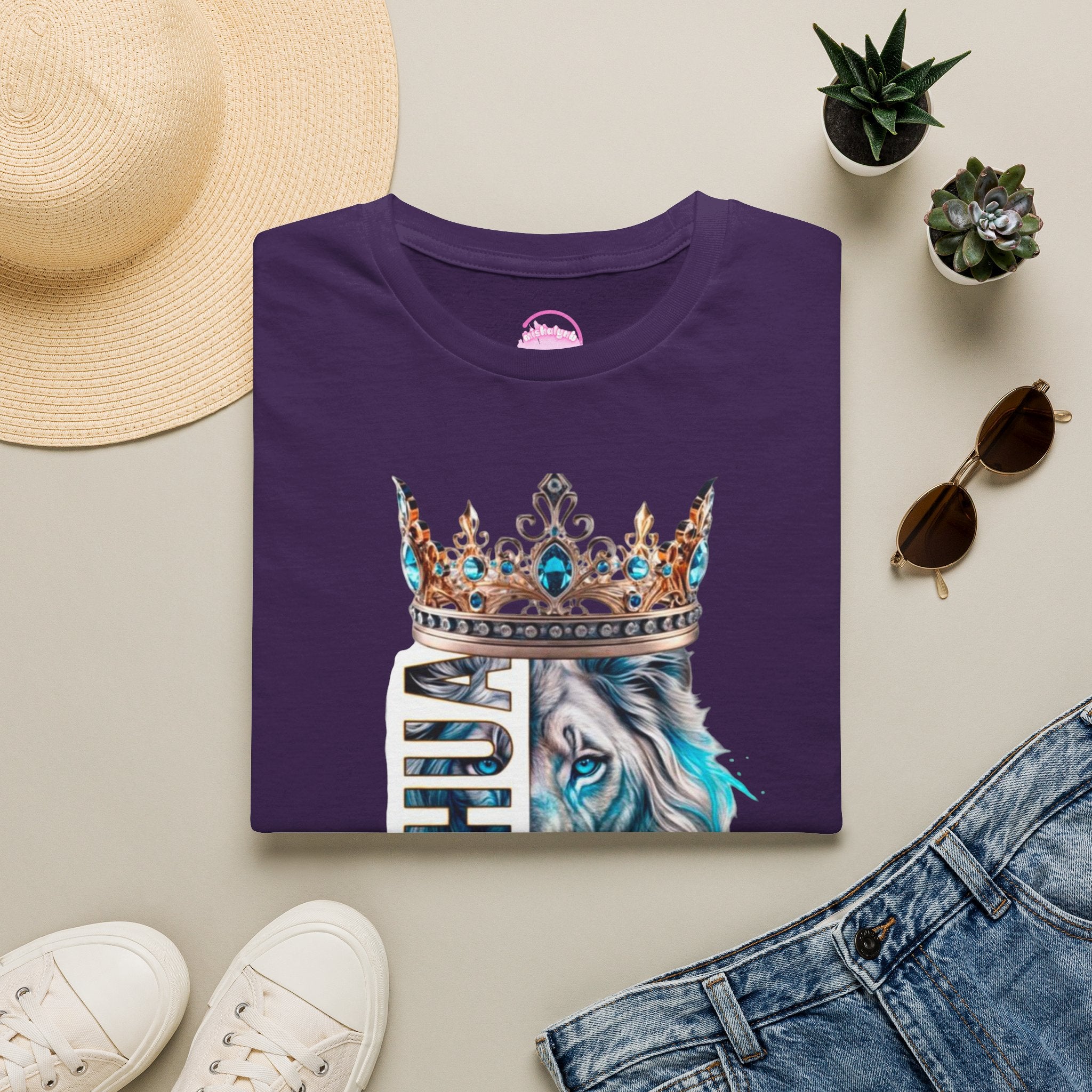Yeshua Crowned Lion T-Shirt — Christian Faith Graphic Tee