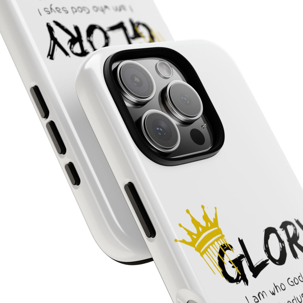 Glory Crown Christian Phone Case — 'I Am Who God Says I Am' Exodus 3:14–15 Tough Phone Case