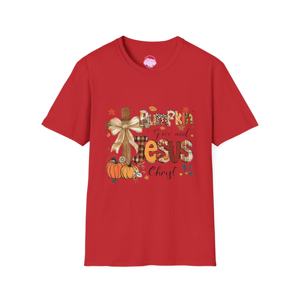 T-Shirt — "Pumpkin Spice and Jesus" Fall Faith Graphic Tee