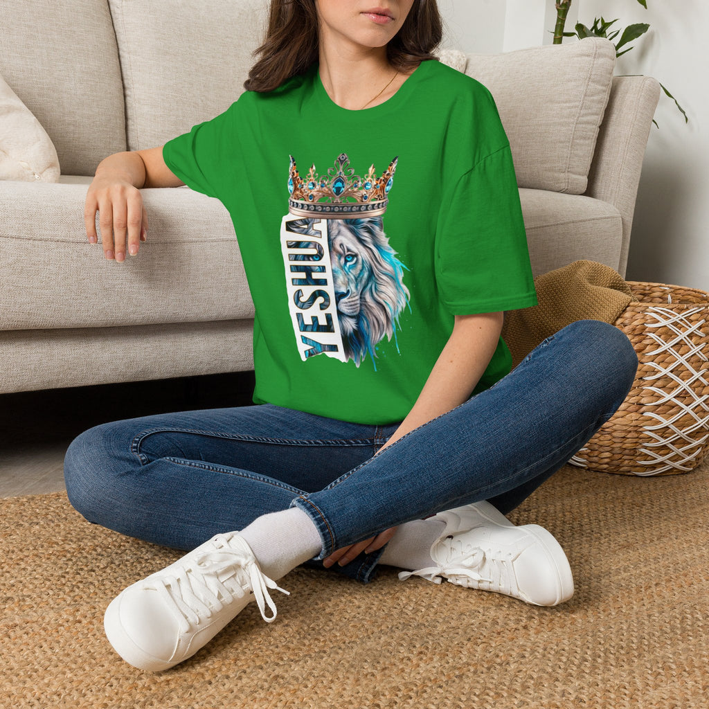 Yeshua Crowned Lion T-Shirt — Christian Faith Graphic Tee