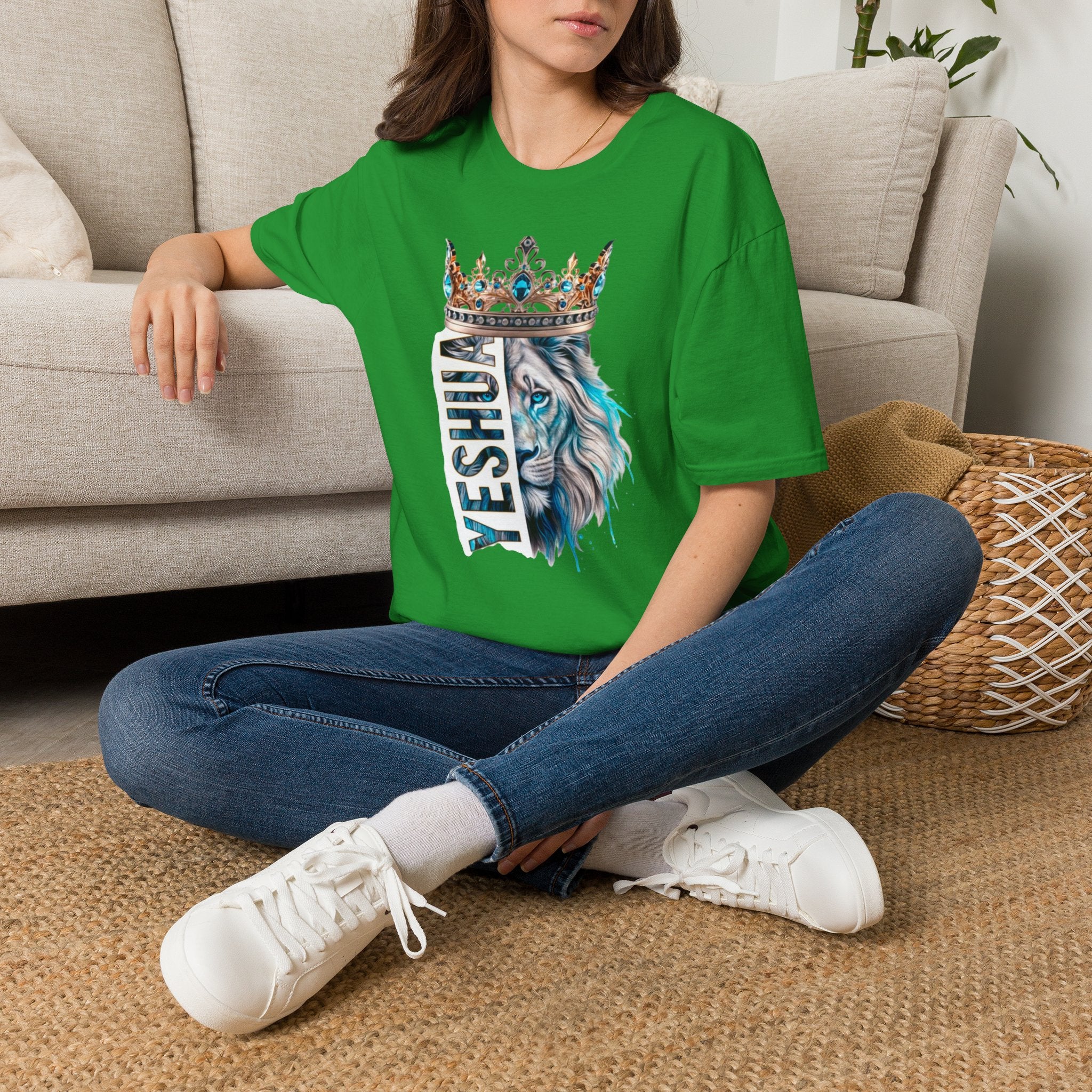 Yeshua Crowned Lion T-Shirt — Christian Faith Graphic Tee