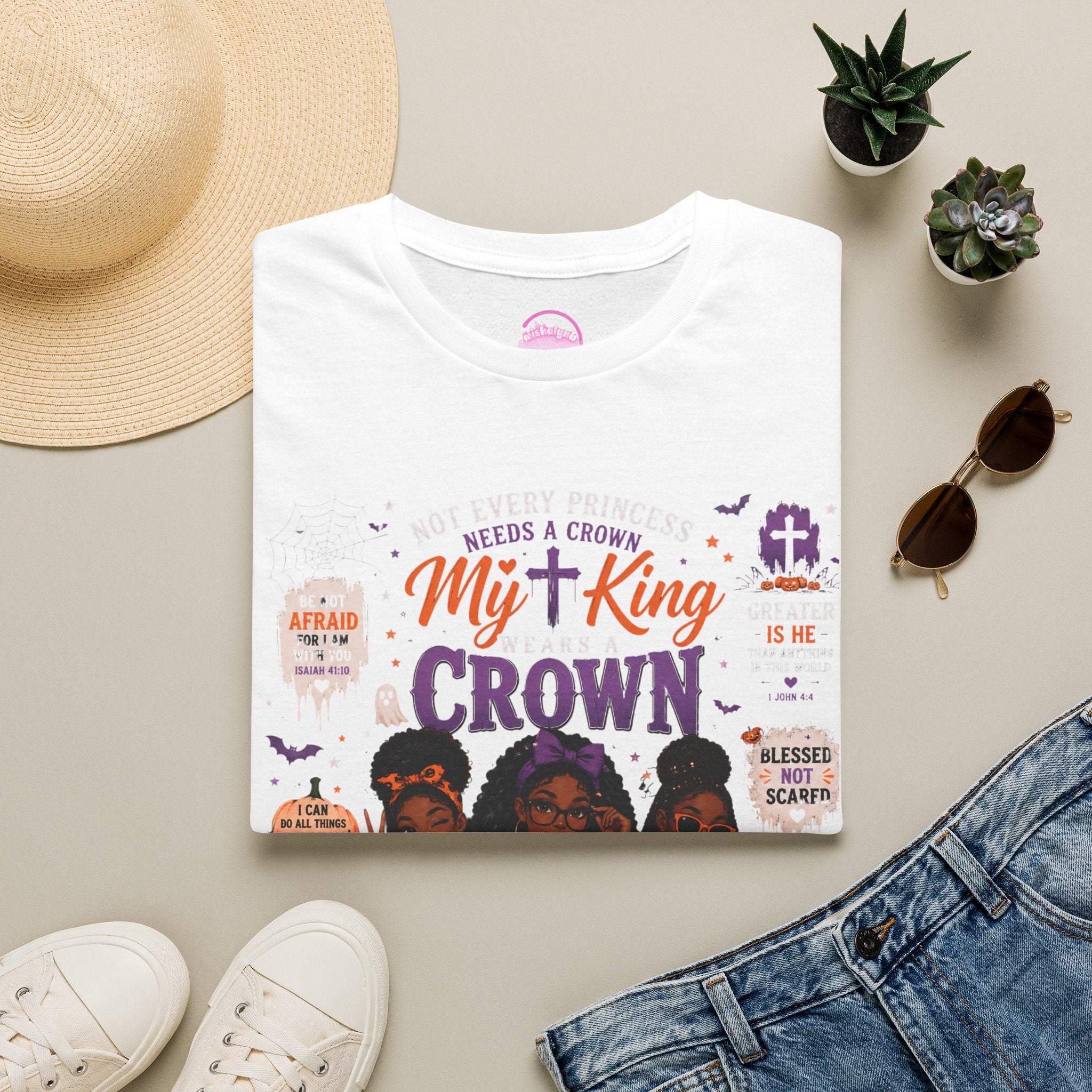 My King Crown T-Shirt — Christian Faith Graphic Tee for Women