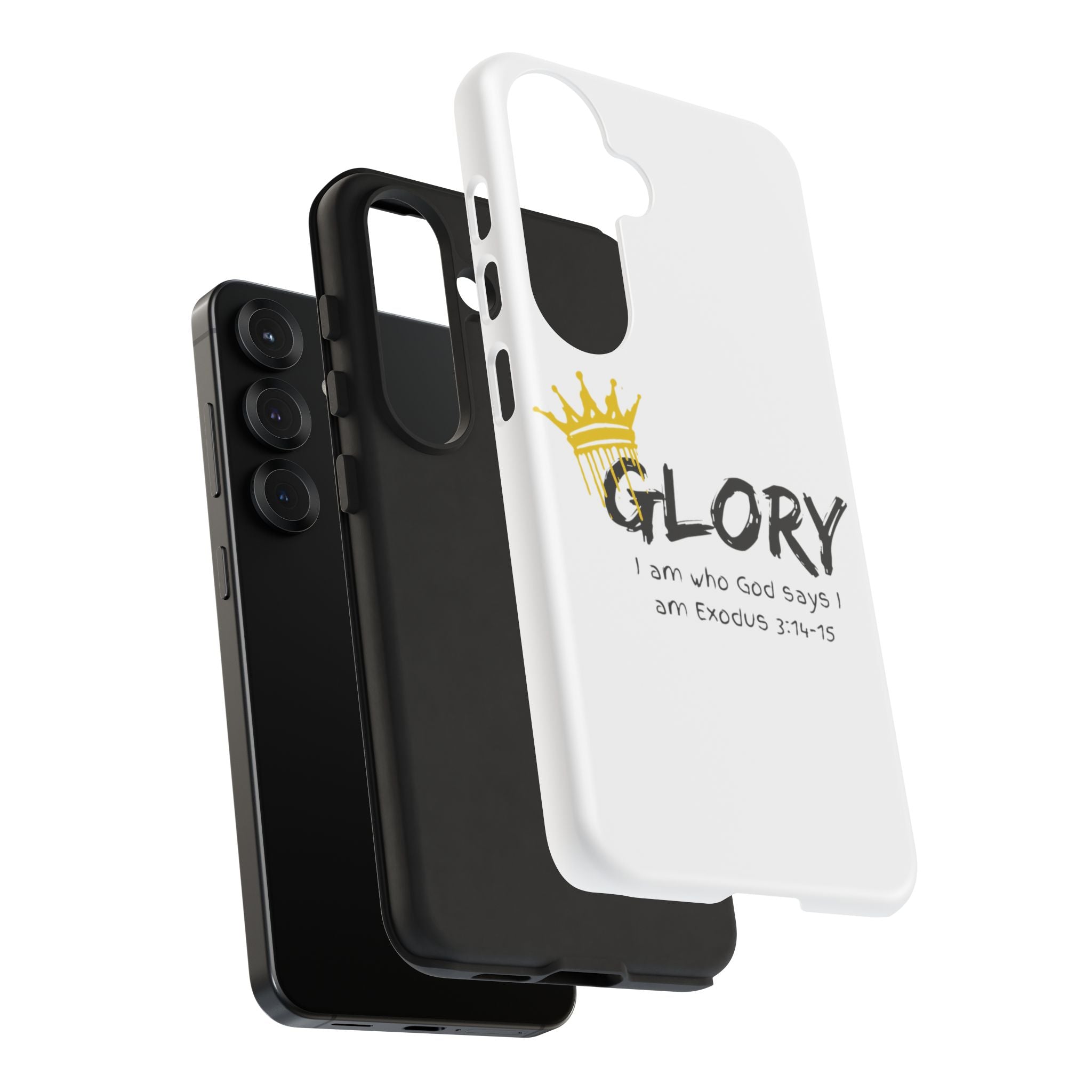 Glory Crown Christian Phone Case — 'I Am Who God Says I Am' Exodus 3:14–15 Tough Phone Case