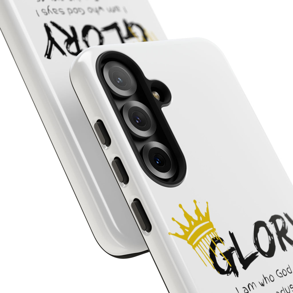 Glory Crown Christian Phone Case — 'I Am Who God Says I Am' Exodus 3:14–15 Tough Phone Case