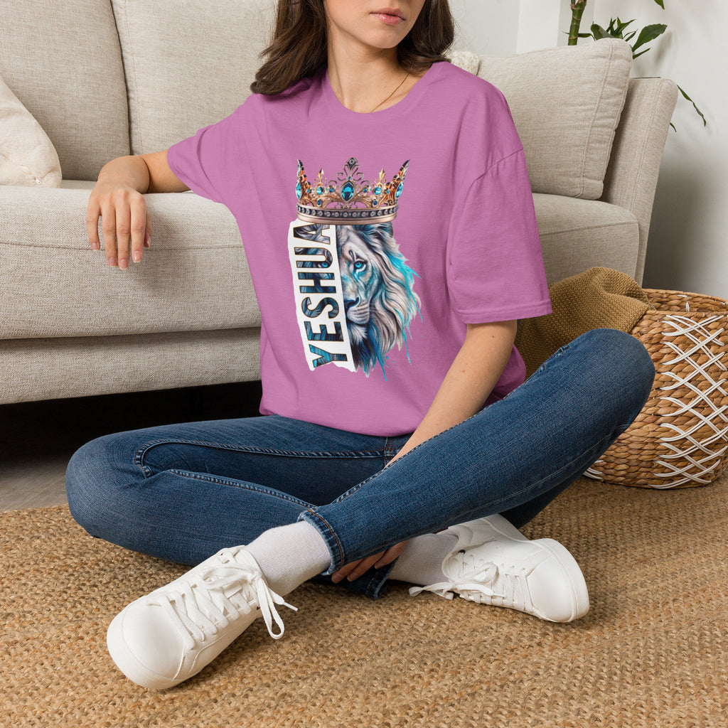 Yeshua Crowned Lion T-Shirt — Christian Faith Graphic Tee