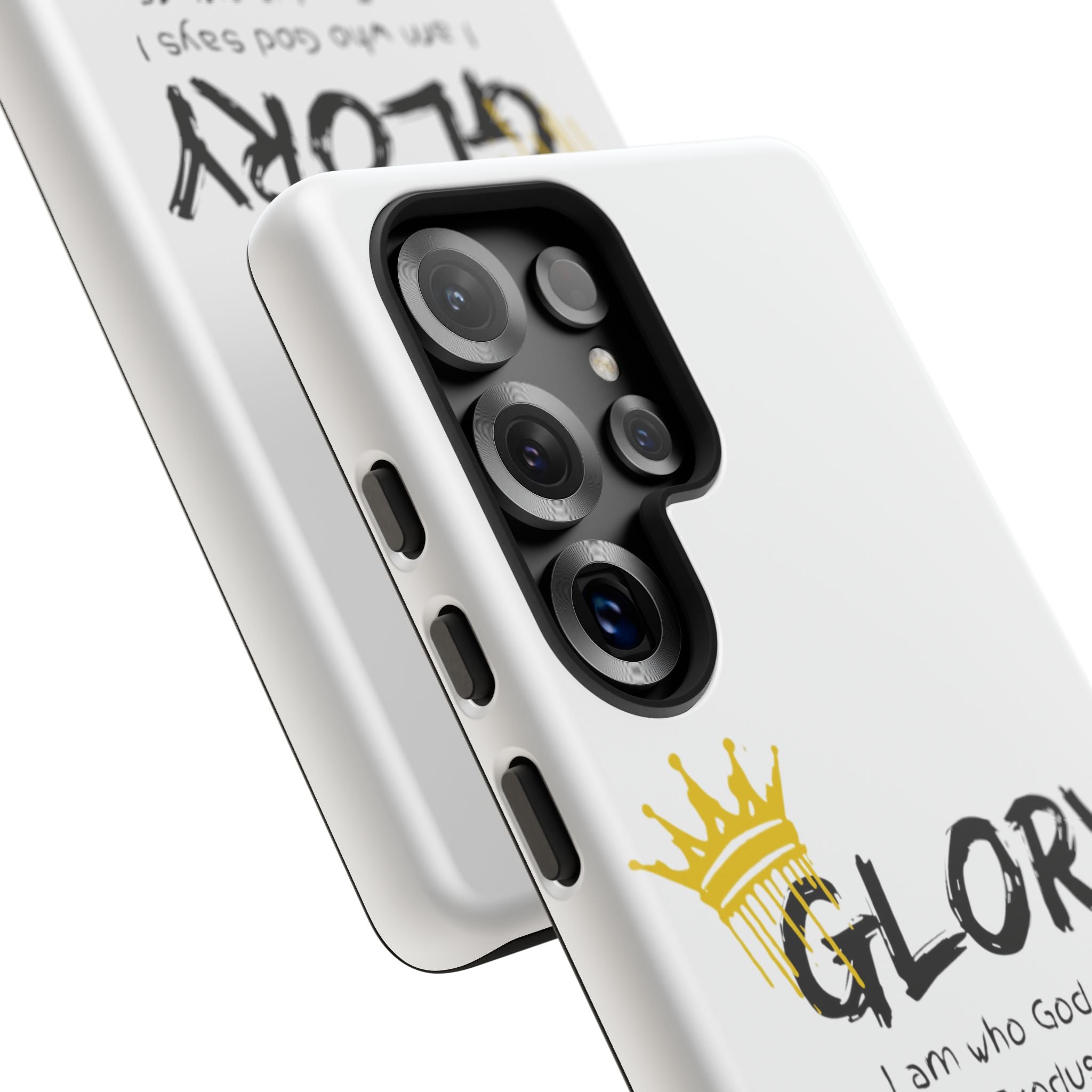 Glory Crown Christian Phone Case — 'I Am Who God Says I Am' Exodus 3:14–15 Tough Phone Case