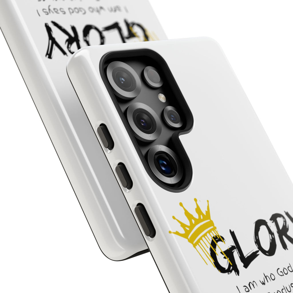 Glory Crown Christian Phone Case — 'I Am Who God Says I Am' Exodus 3:14–15 Tough Phone Case