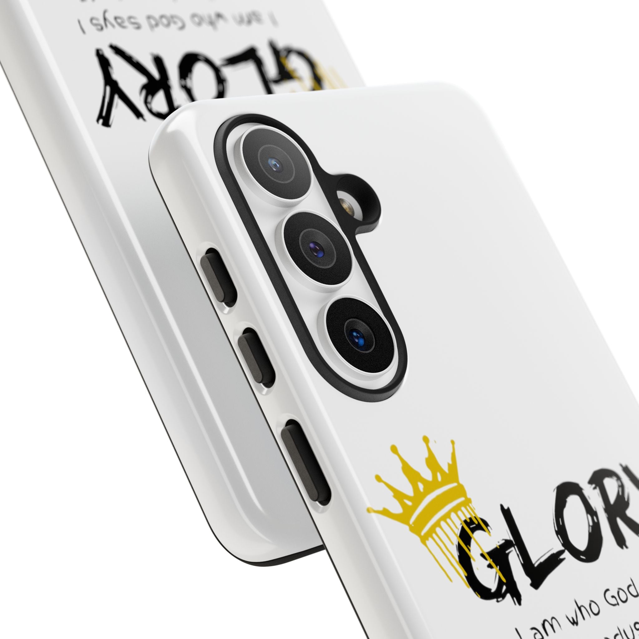 Glory Crown Christian Phone Case — 'I Am Who God Says I Am' Exodus 3:14–15 Tough Phone Case