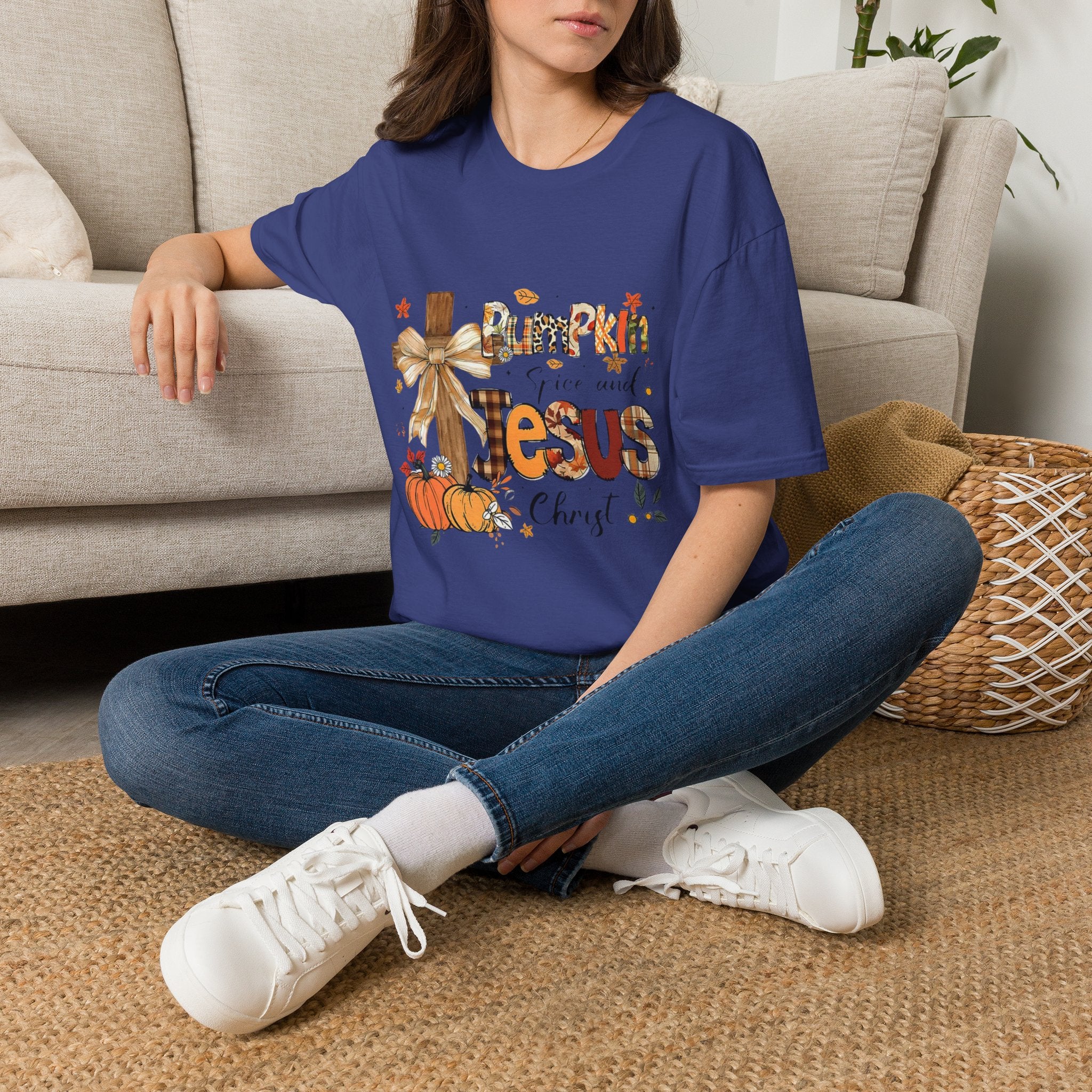 T-Shirt — "Pumpkin Spice and Jesus" Fall Faith Graphic Tee