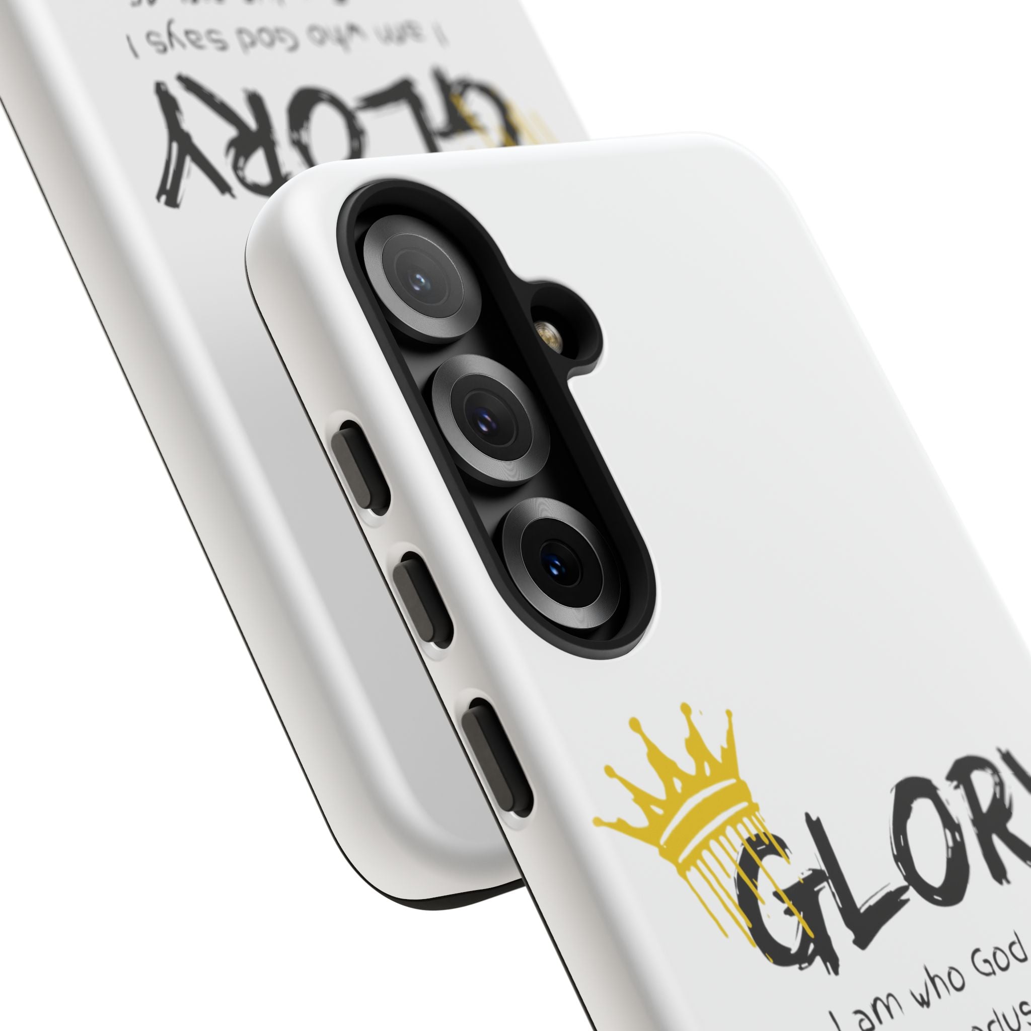 Glory Crown Christian Phone Case — 'I Am Who God Says I Am' Exodus 3:14–15 Tough Phone Case