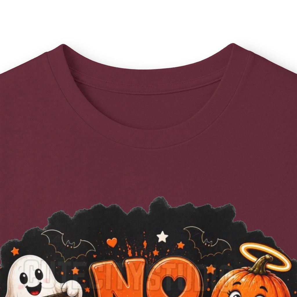 Halloween Long Sleeve Tee — "No Tricks Just Treats" Graphic Shirt