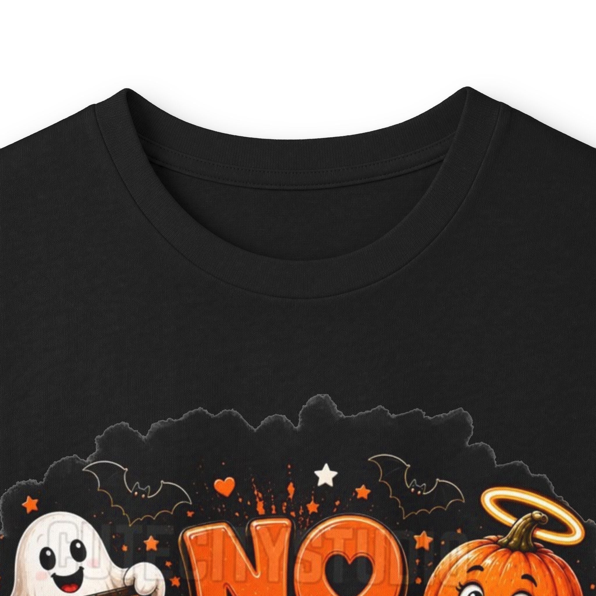 Halloween Long Sleeve Tee — "No Tricks Just Treats" Graphic Shirt