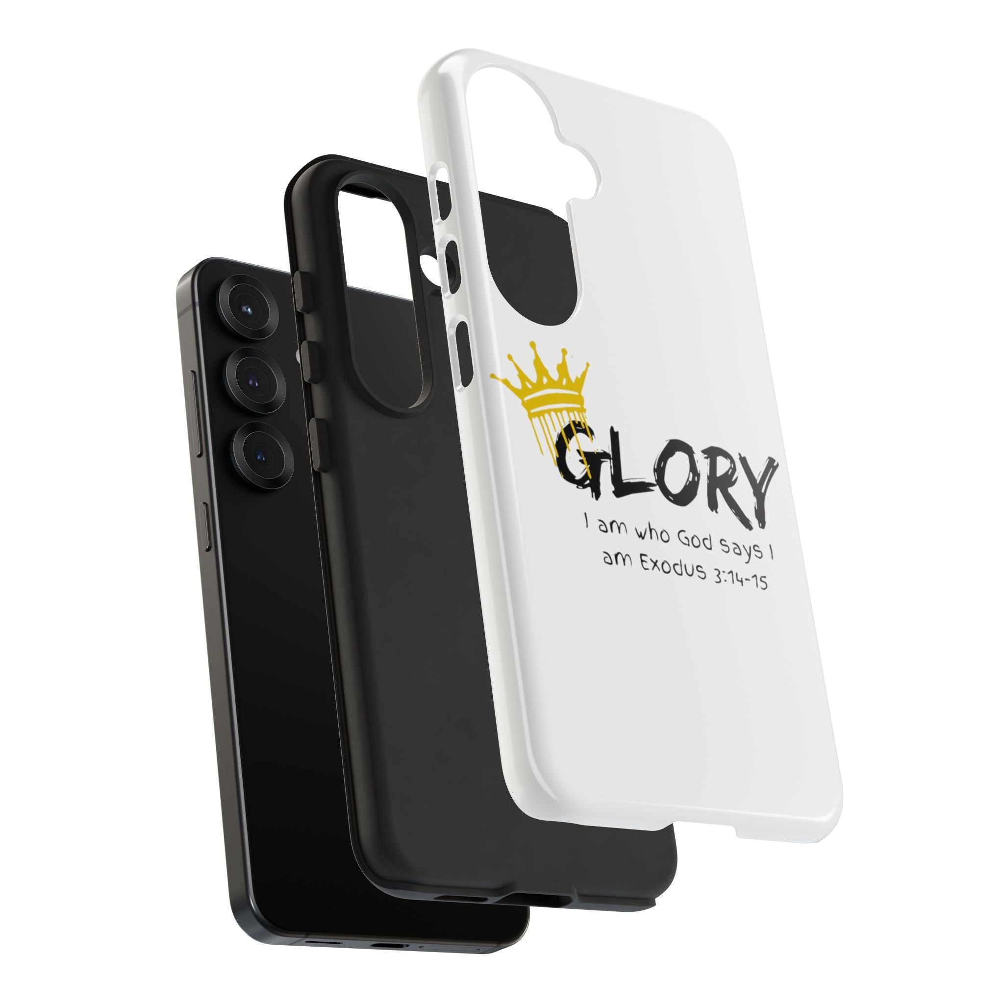 Glory Crown Christian Phone Case — 'I Am Who God Says I Am' Exodus 3:14–15 Tough Phone Case