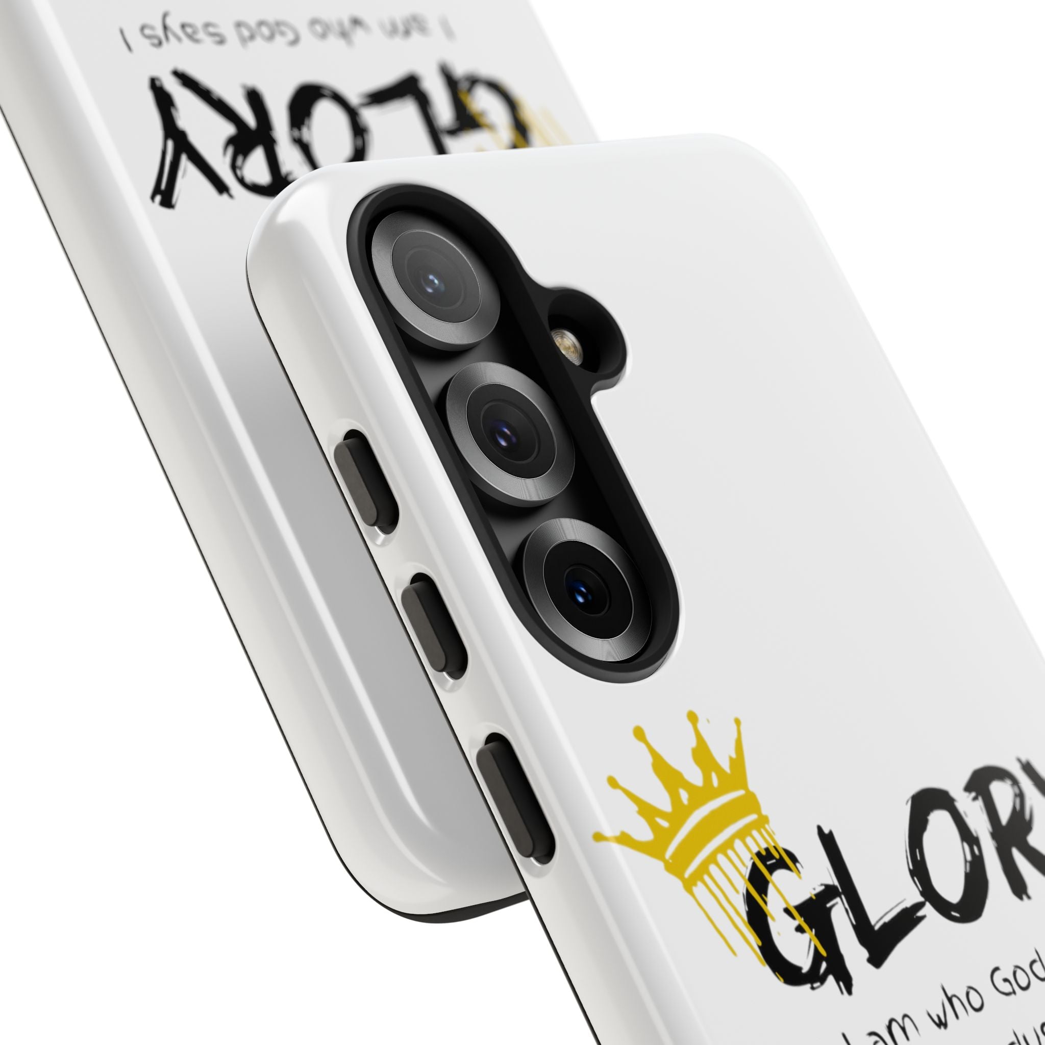 Glory Crown Christian Phone Case — 'I Am Who God Says I Am' Exodus 3:14–15 Tough Phone Case