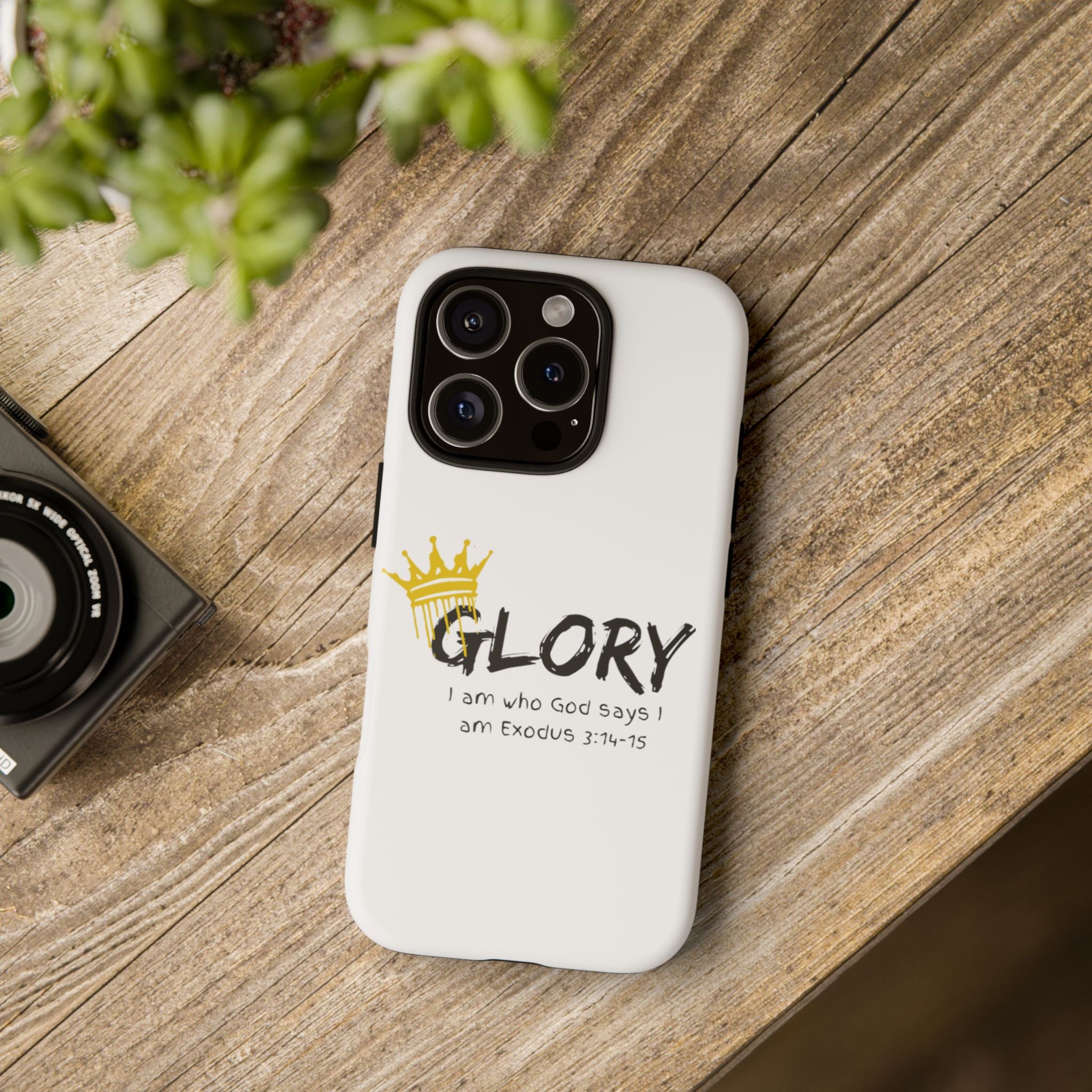 Glory Crown Christian Phone Case — 'I Am Who God Says I Am' Exodus 3:14–15 Tough Phone Case