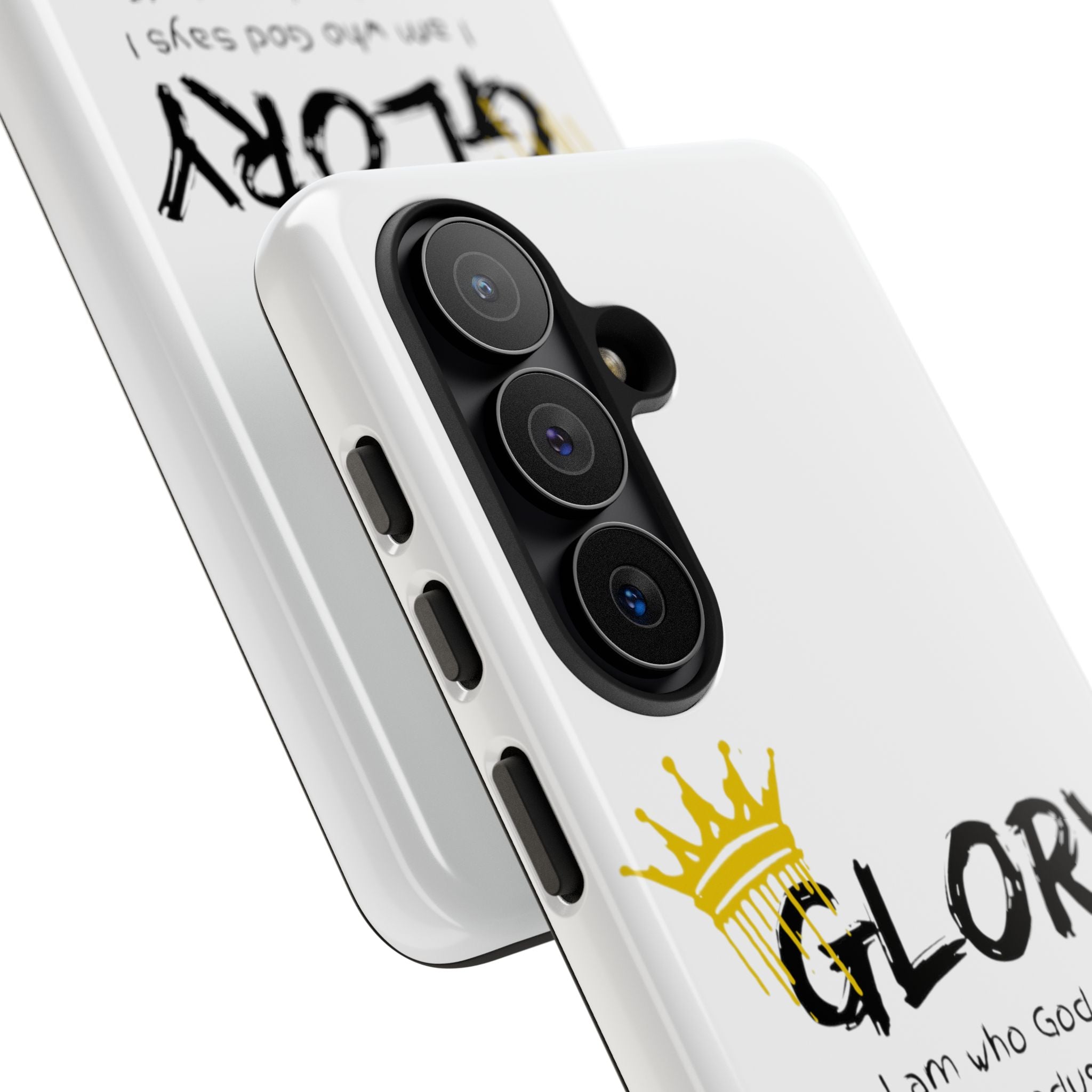 Glory Crown Christian Phone Case — 'I Am Who God Says I Am' Exodus 3:14–15 Tough Phone Case