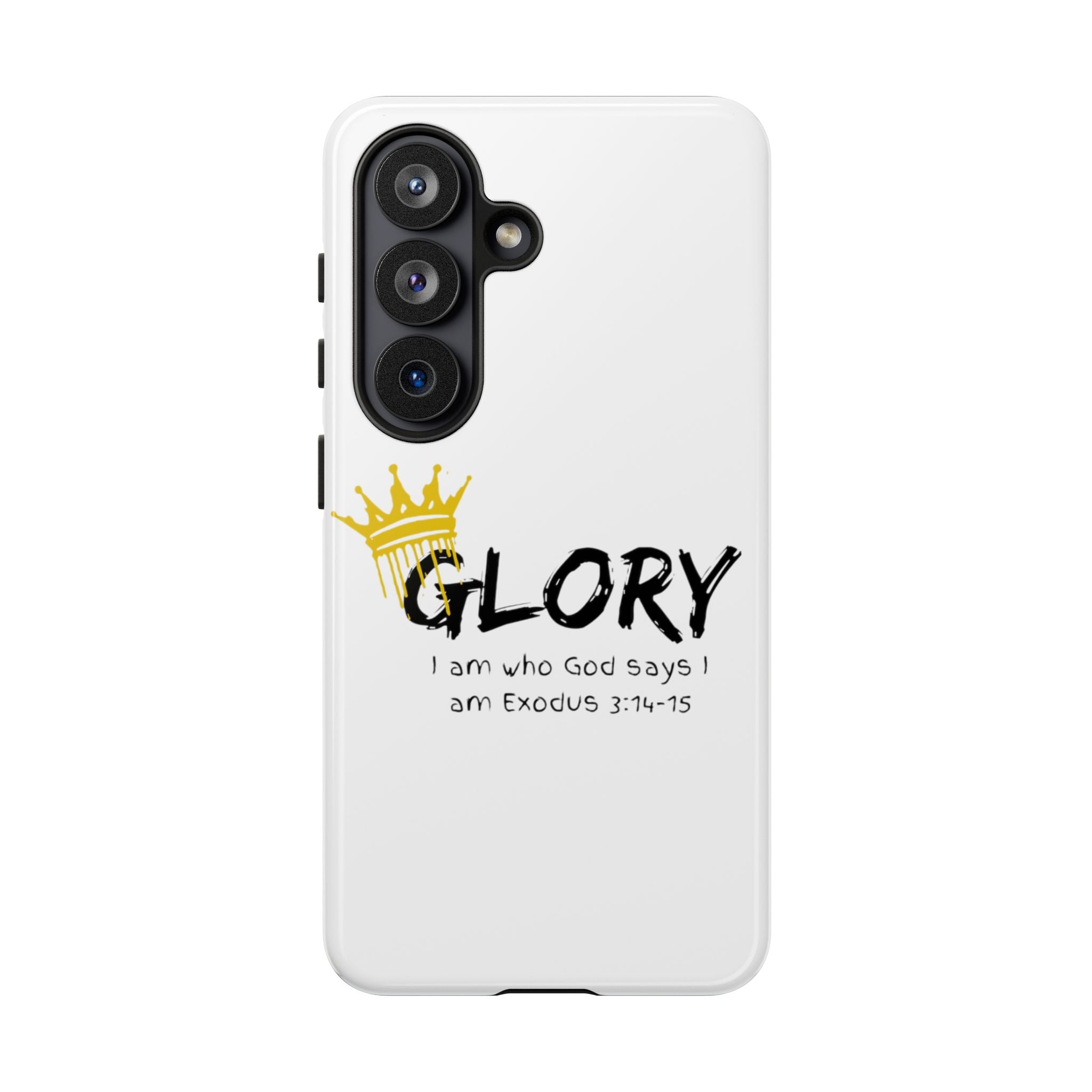 Glory Crown Christian Phone Case — 'I Am Who God Says I Am' Exodus 3:14–15 Tough Phone Case